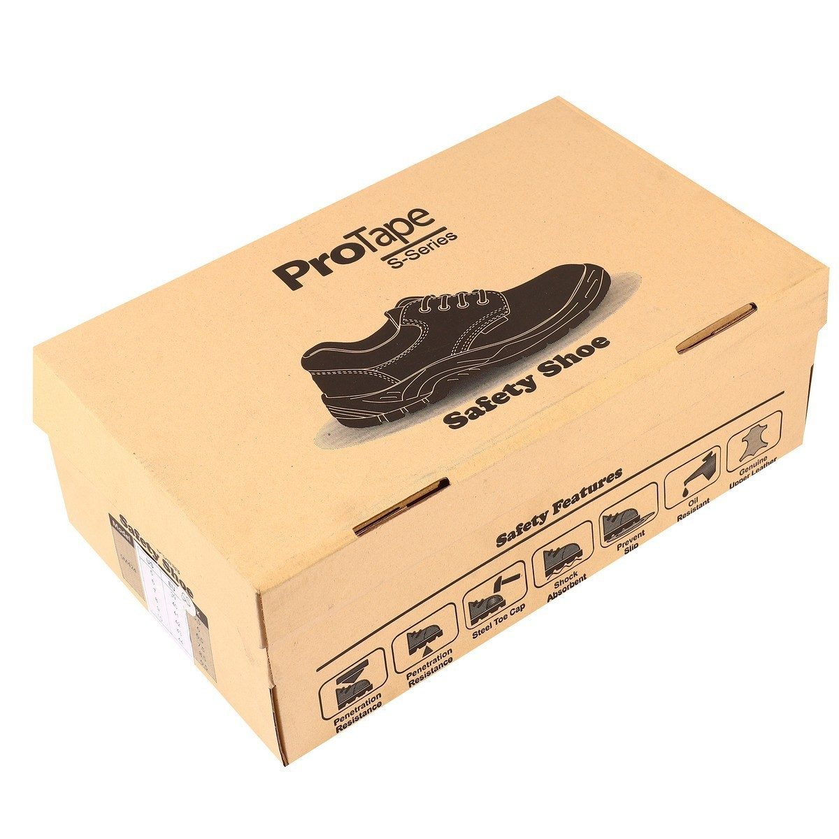 PROTAPE รองเท้าเซฟตี้ สีดำ เบอร์ 39 รุ่น S-Series หัวเหล็ก พื้นกันลื่น PVC แข็งแรง ทนทาน สวมใส่สบาย (โปรเทป)