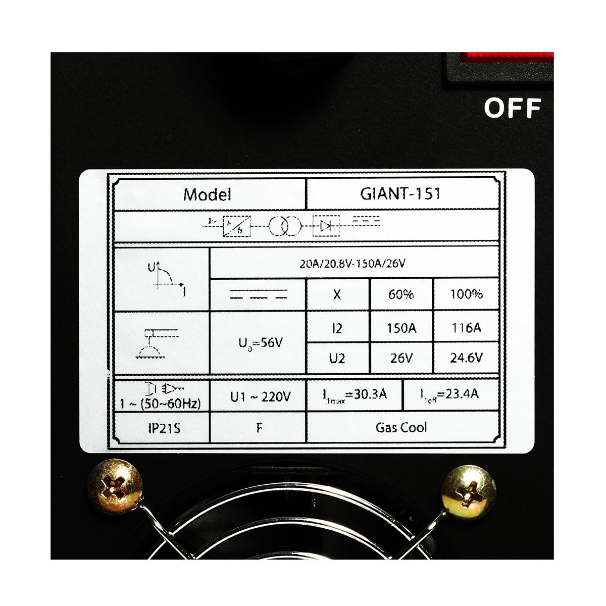 POLO เครื่องเชื่อม ARC MMA Inverter กระแสไฟเชื่อม 20 - 150 แอมป์ รุ่น GIANT151 ขนาดลวดเชื่อม 1.6 - 3.2 มม. มีระบบ IGBT ระดับป้องกัน IP21S (โ