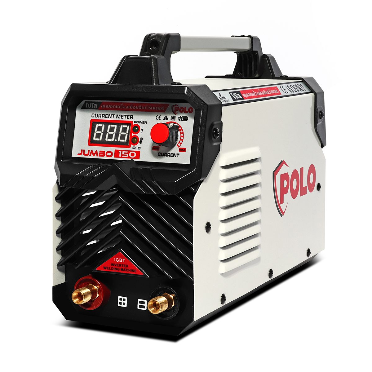 POLO เครื่องเชื่อม ARC MMA Inverter กระแสไฟเชื่อม 30 - 120 แอมป์ รุ่น JUMBO150 ขนาดลวดเชื่อม 1.6 - 3.2 มม. มีระบบ IGBT ระดับป้องกัน IP21 (โป