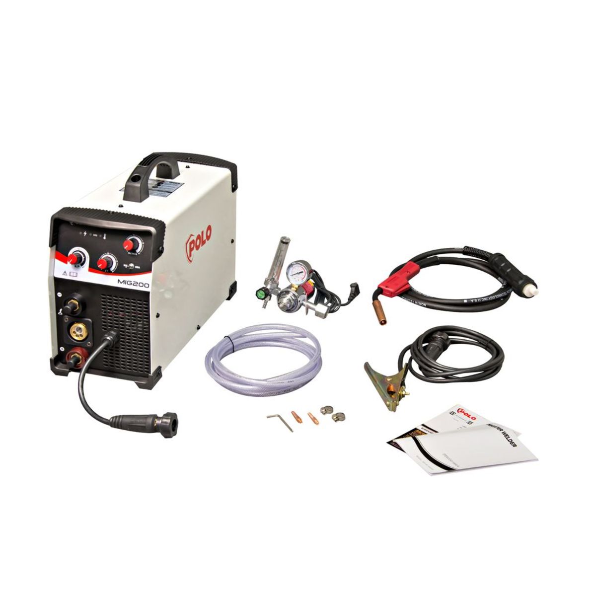 POLO เครื่องเชื่อม MIG กระแสไฟเชื่อม MMA 10-160 แอมป์ / MIG 30-200 แอมป์ รุ่น MIG200 มีระบบ Lift ARC และ Anti Stick (โปโล)