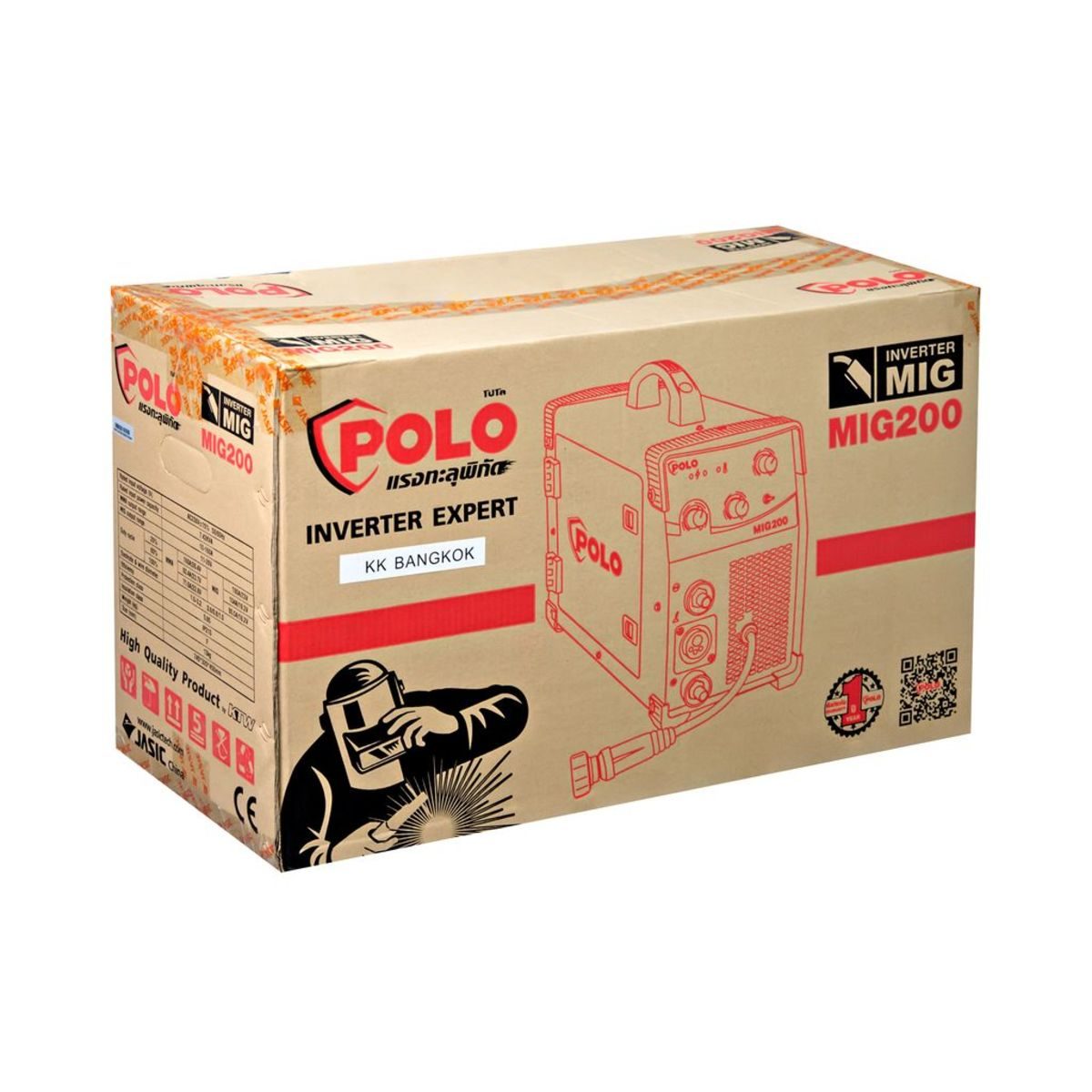 POLO เครื่องเชื่อม MIG กระแสไฟเชื่อม MMA 10-160 แอมป์ / MIG 30-200 แอมป์ รุ่น MIG200 มีระบบ Lift ARC และ Anti Stick (โปโล)
