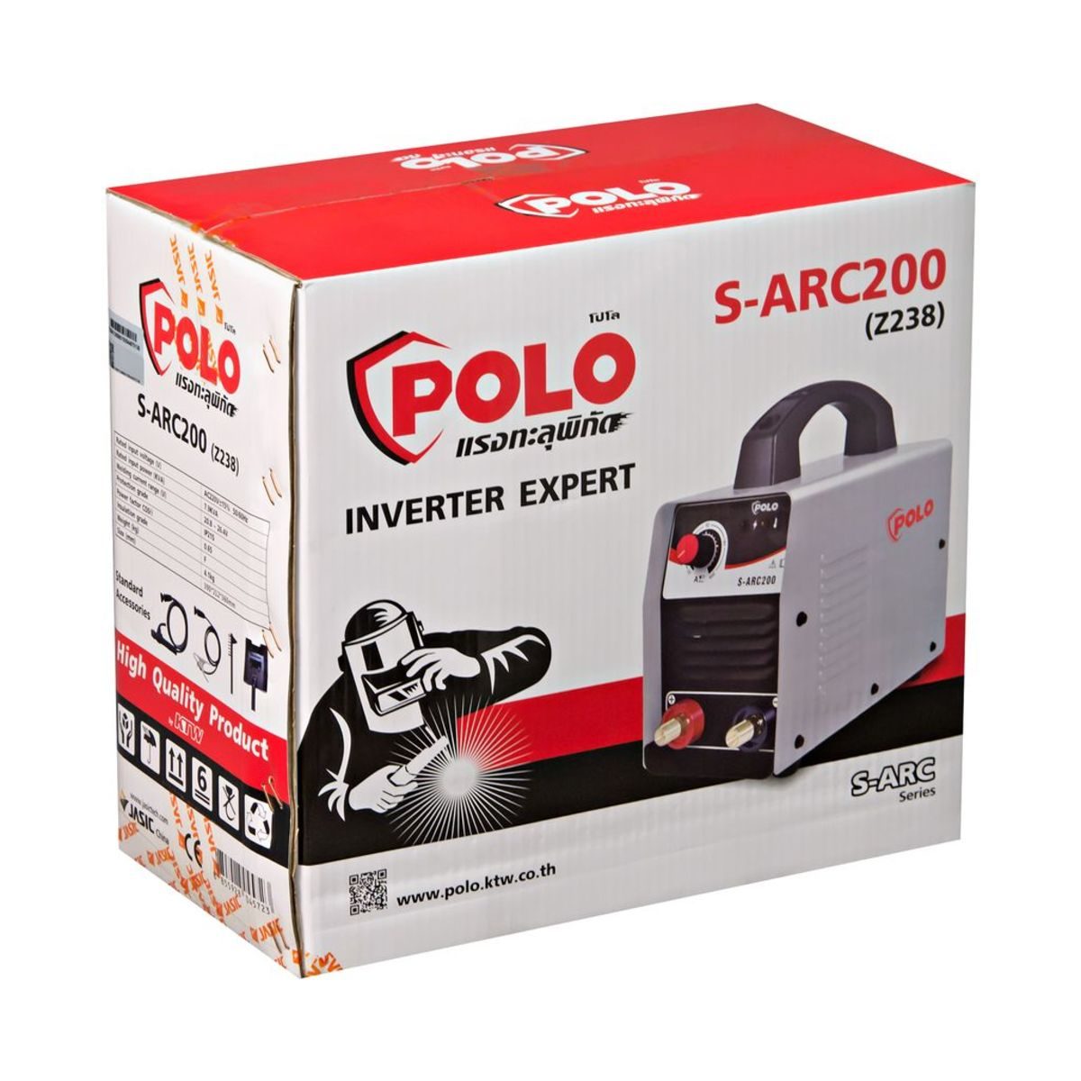 POLO เครื่องเชื่อม ARC MMA Inverter กระแสไฟเชื่อม 10 - 160 แอมป์ รุ่น SARC200 ขนาดลวดเชื่อม 2.6 - 4.0 มม. มีระบบ IGBTระดับป้องกัน IP21S (โปโ