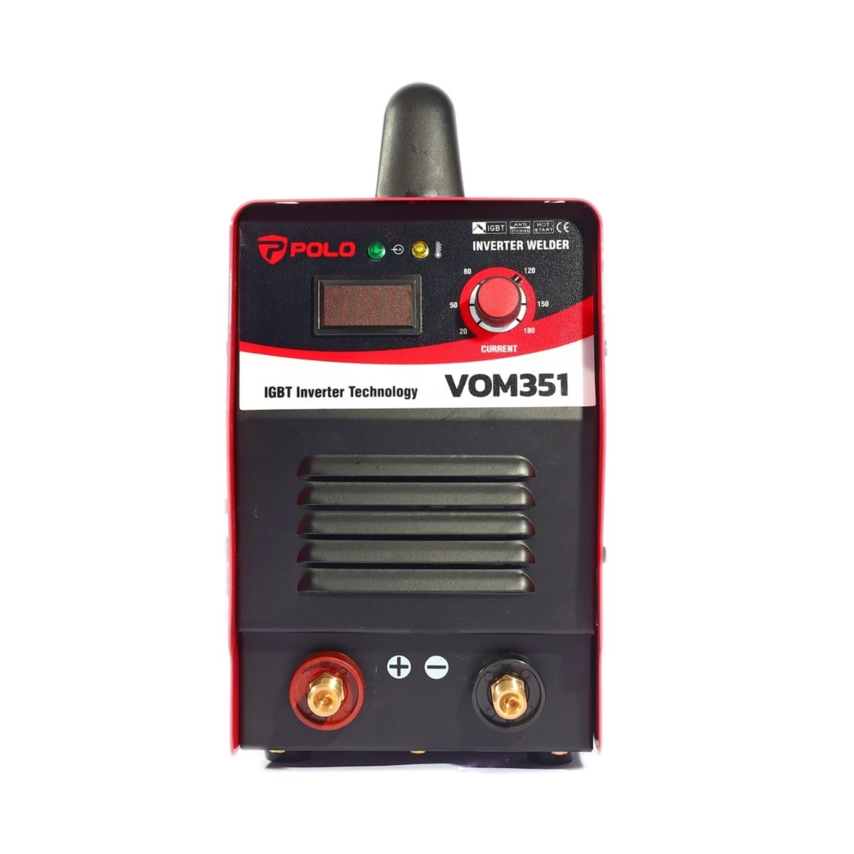POLO เครื่องเชื่อม ARC MMA Inverter ระบบ IGBT กระแสไฟเชื่อม 20 - 180 แอมป์ รุ่น VOM351 ขนาดลวดเชื่อม 1.6 - 4.0 มม. ระดับป้องกัน IP21S (โปโล)