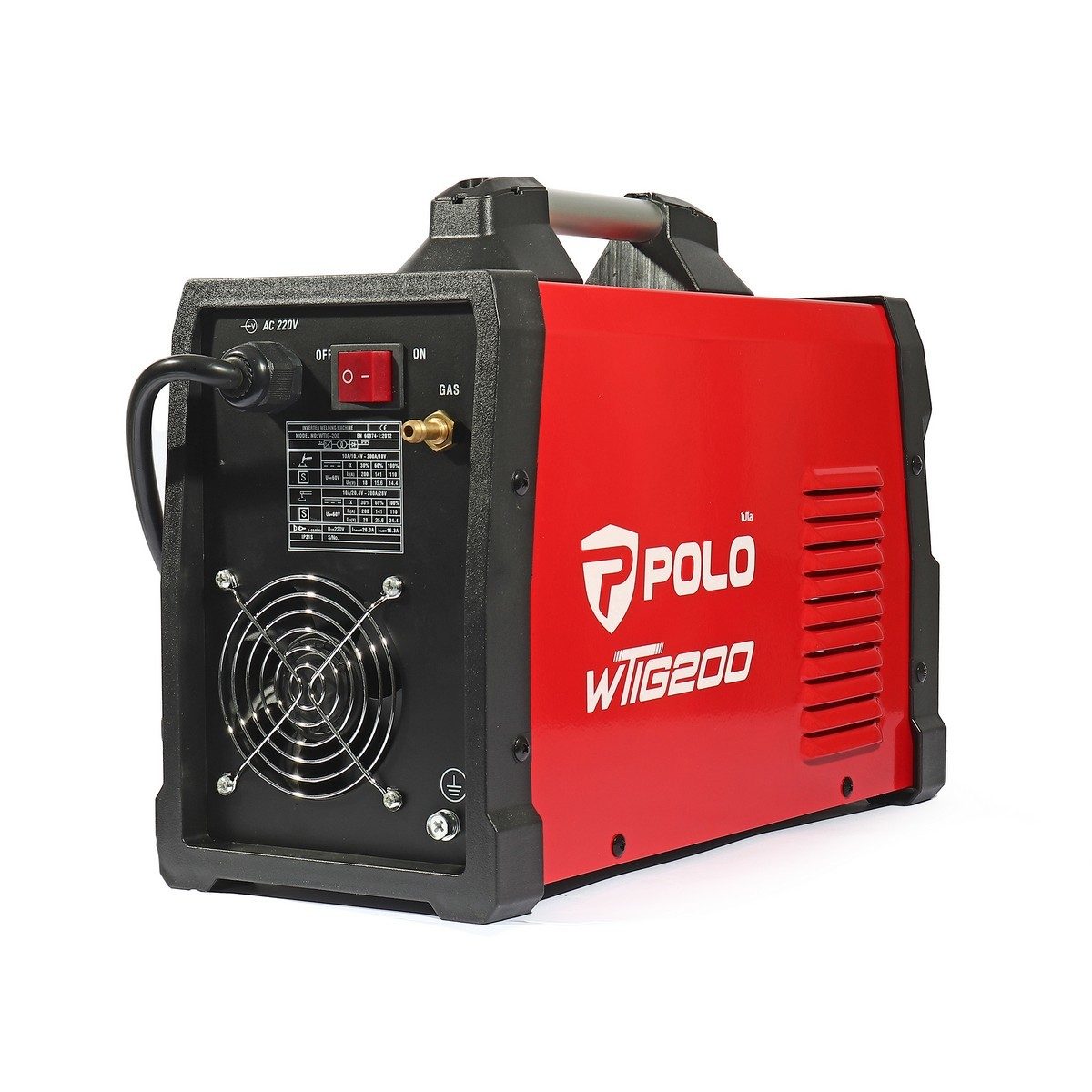 POLO เครื่องเชื่อม TIG รุ่น WTIG200 (Pulse) กระแสไฟเชื่อม TIG 10-200 แอมป์/ MMA 20-160 แอมป์ แรงดันไฟเข้า 1 เฟส 220 โวลต์ (โปโล)