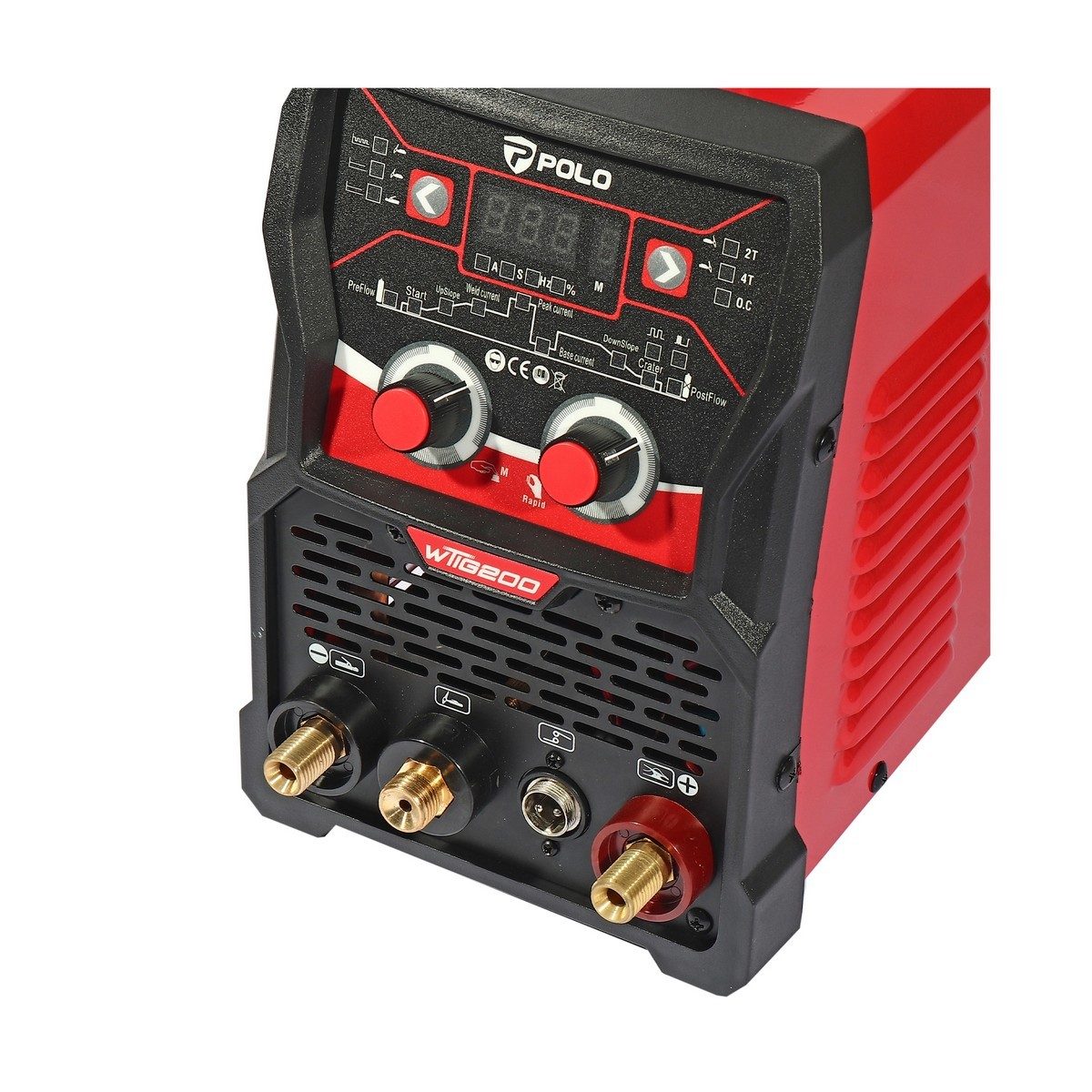 POLO เครื่องเชื่อม TIG รุ่น WTIG200 (Pulse) กระแสไฟเชื่อม TIG 10-200 แอมป์/ MMA 20-160 แอมป์ แรงดันไฟเข้า 1 เฟส 220 โวลต์ (โปโล)