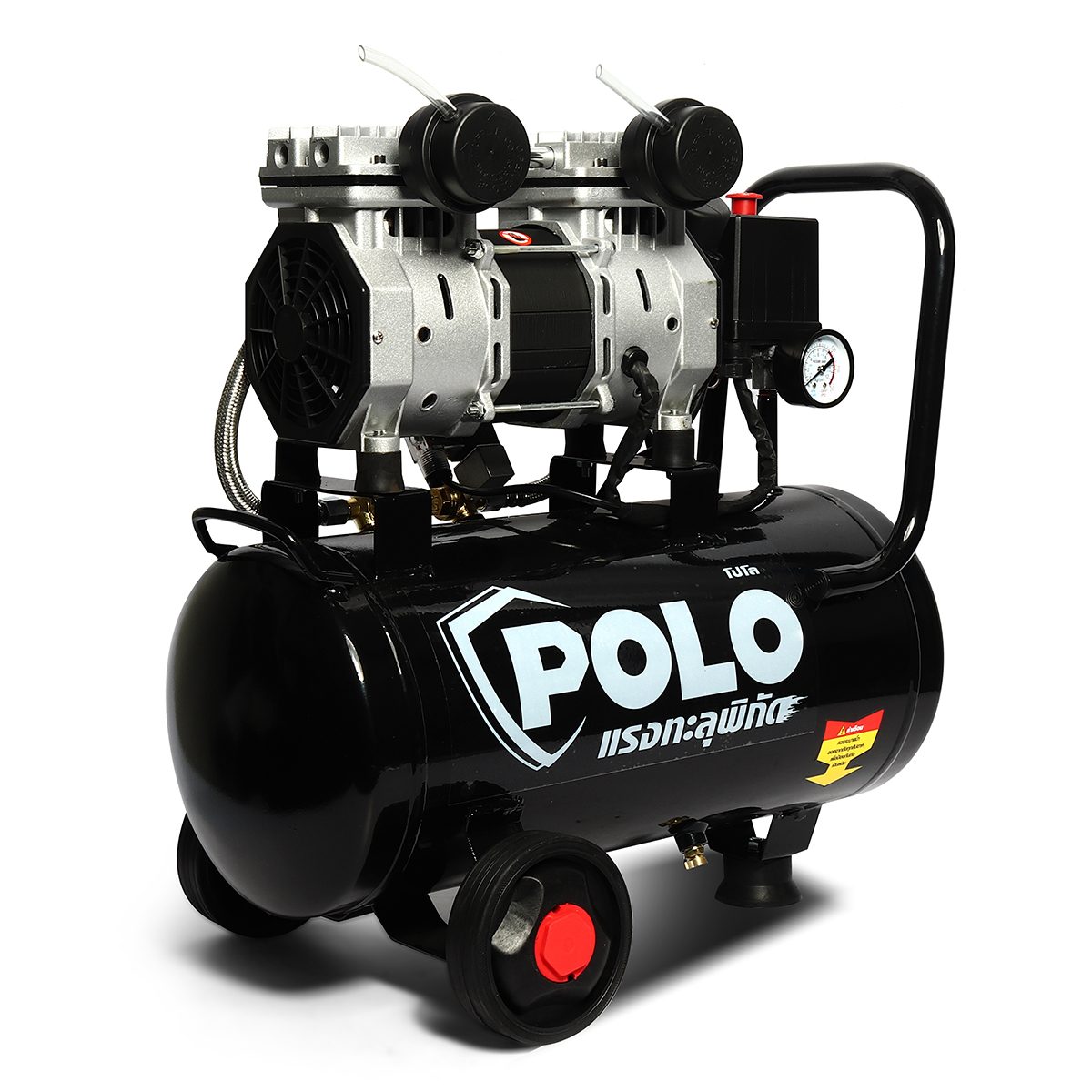 ปั๊มลม โปโล (POLO) รุ่น FAST 14-30 กำลังมอเตอร์ 1390 วัตต์ (1 มอเตอร์) ถัง 30 ลิตร มอเตอร์รอบเร็ว 2800 รอบ/นาที แรงลม 8 บาร์ อัตราผลิตลม 120