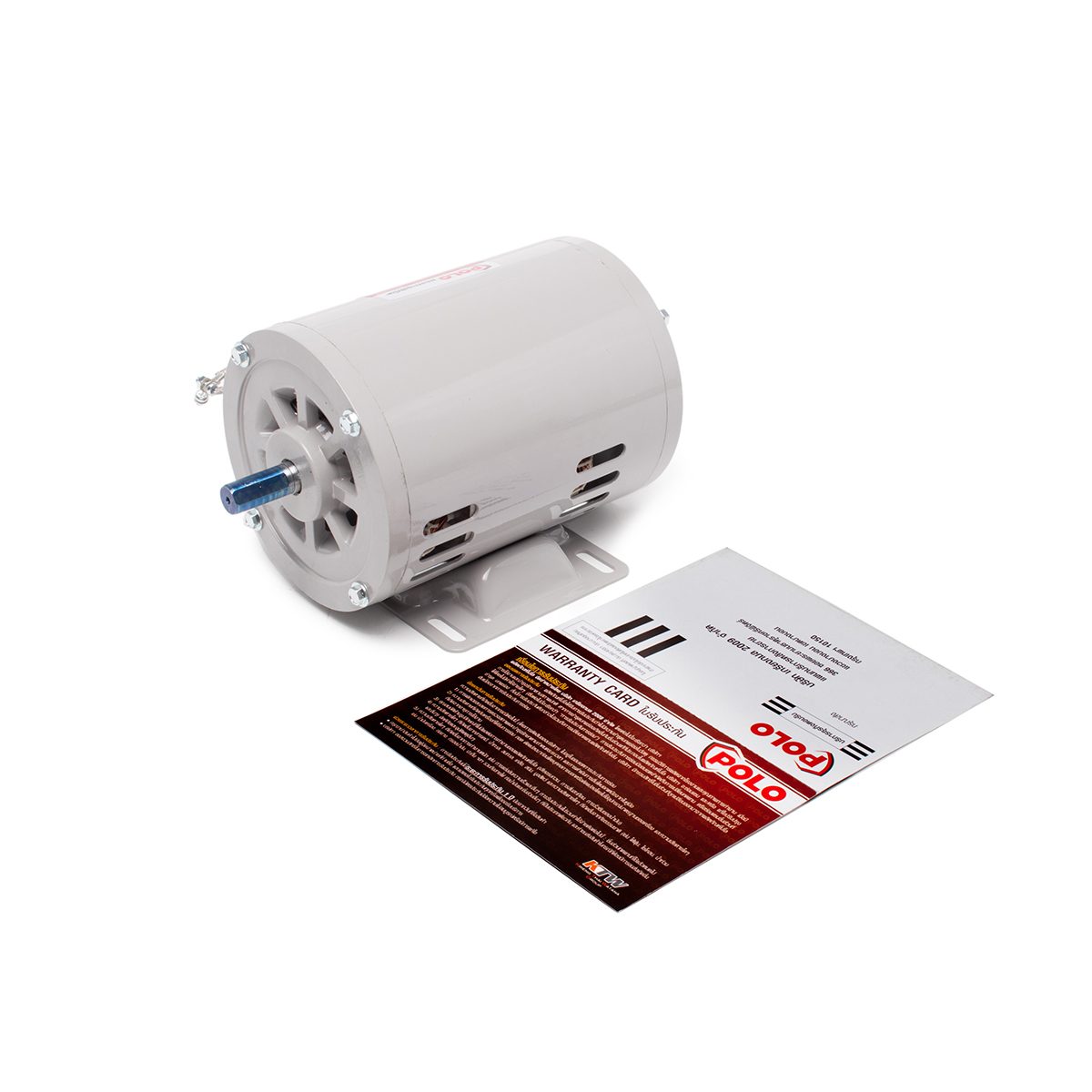POLO มอเตอร์ไฟฟ้า 1/3 แรงม้า 220V 4P รุ่น PL-1/3 ขนาดเพลาออก 14 มม. ความเร็วรอบ 1440 รอบ/นาที ป้องกันฝุ่นและน้ำ IP22 ตลับลูกปืนคุณภาพ ทนอุณห