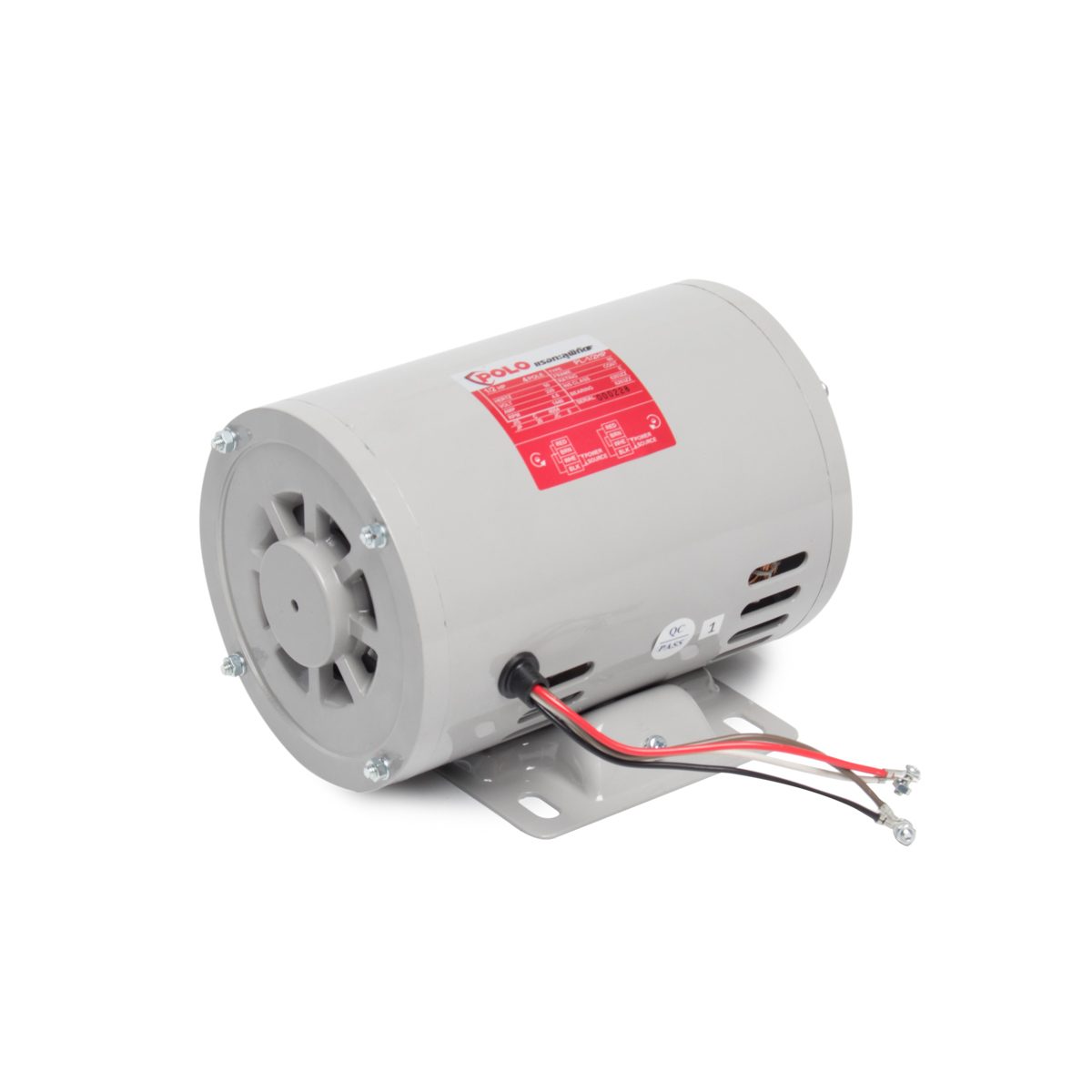 POLO มอเตอร์ไฟฟ้า 1/2 แรงม้า 220V 4P รุ่น PL-1/2 ขนาดเพลาออก 16 มม. ความเร็วรอบ 1440 รอบ/นาที ป้องกันฝุ่นและน้ำ IP22 ตลับลูกปืนคุณภาพ ทนอุณห