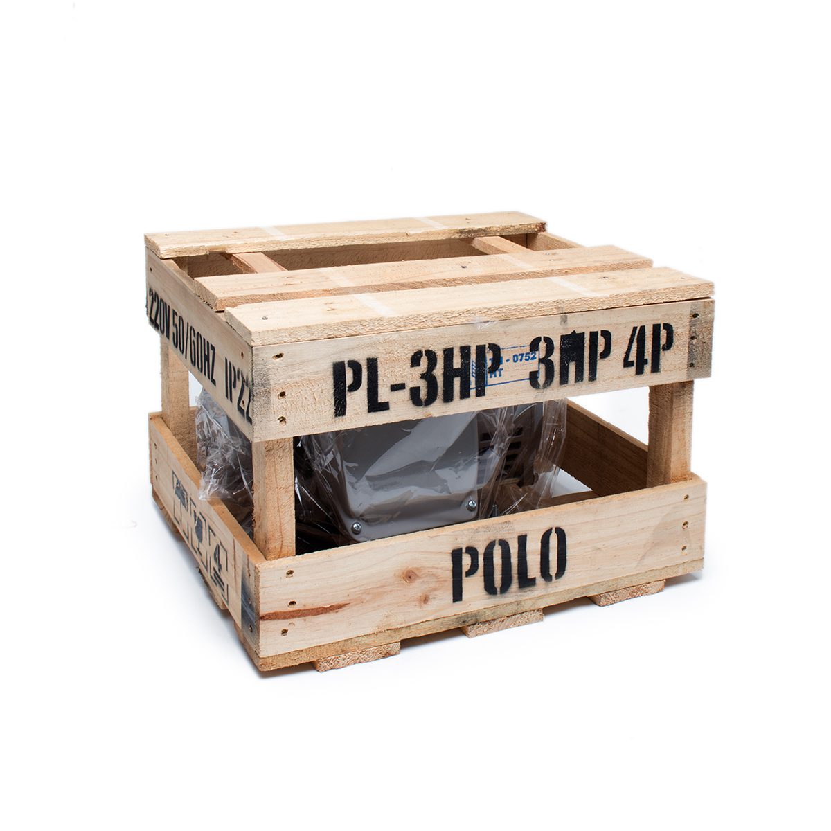 POLO มอเตอร์ไฟฟ้า 3 แรงม้า 220V 4P รุ่น PL-3 ขนาดเพลาออก 28 มม. ความเร็วรอบ 1430 รอบ/นาที ป้องกันฝุ่นและน้ำ IP22 ตลับลูกปืนคุณภาพ ทนอุณหภูมิ