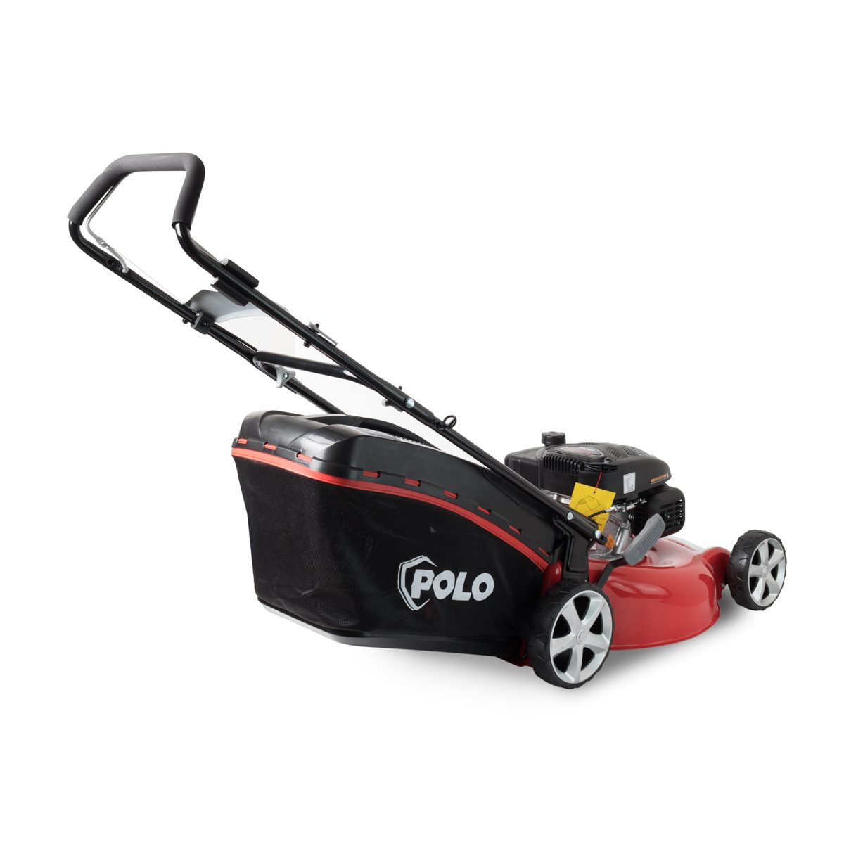 POLO รถตัดหญ้าแบบเข็น 18 นิ้ว Loncin 4 จังหวะ เครื่องยนต์ 3.5 แรงม้า ความจุกระบอกสูบ 139 ซีซี รุ่น G46PL39 ถังน้ำมัน 0.5 ลิตร ความสูงในการตั