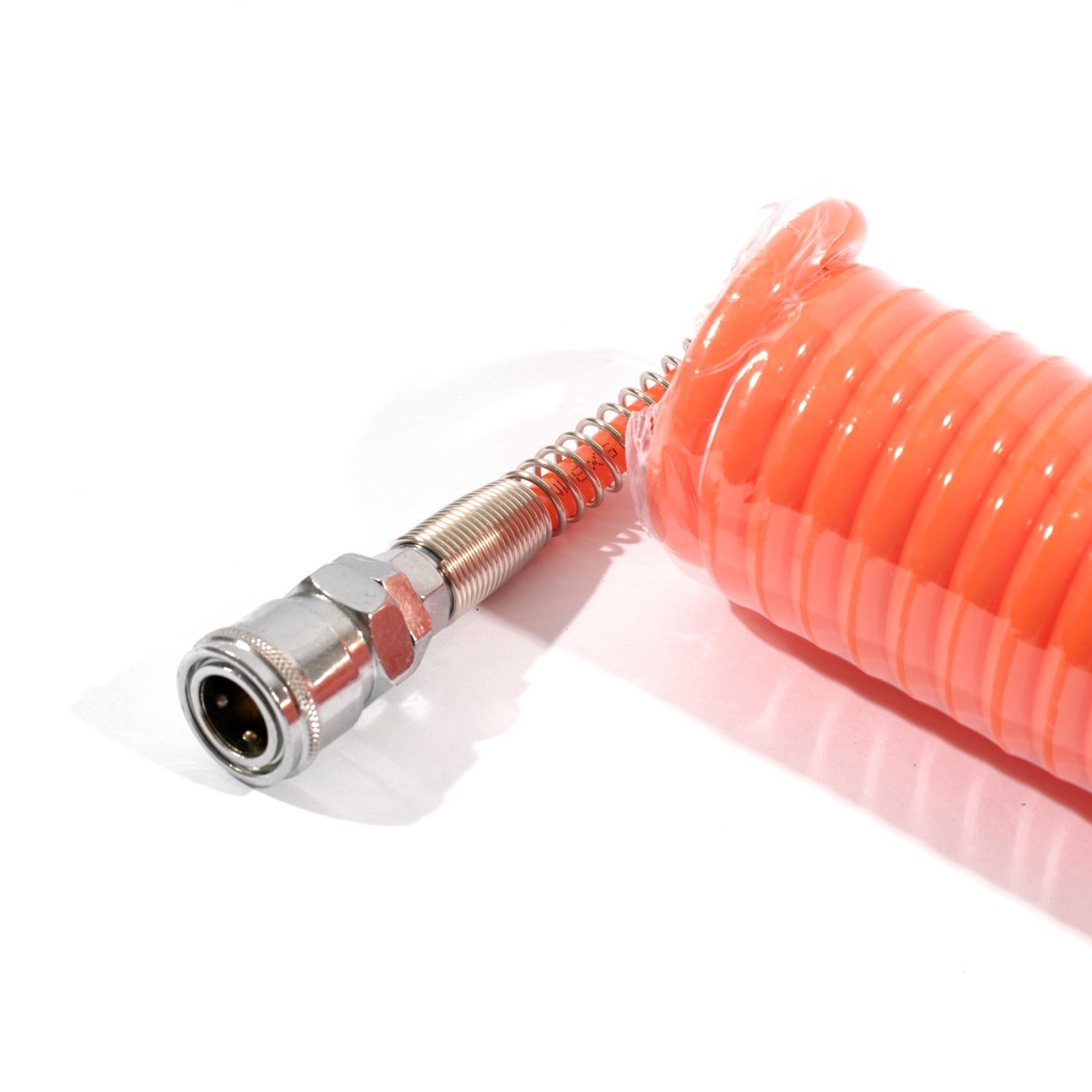 POLO สายลมสปริง สายลมแบบขด ชนิด PU พร้อมข้อต่อ ขนาด 5X8 ความยาวสาย 6 ม.ความดันสูงสุด 10 BAR(แรงดันระเบิด 24 บาร์)ทนอุณหภูมิตั้งแต่ -5 ถึง 65