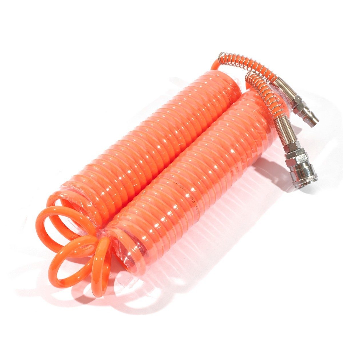 POLO สายลมสปริง สายลมแบบขด ชนิด PU พร้อมข้อต่อ ขนาด 5X8 ความยาวสาย 9 ม.ความดันสูงสุด 10 BAR (แรงดันระเบิด 24 บาร์) ทนอุณหภูมิตั้งแต่ -5 ถึง 