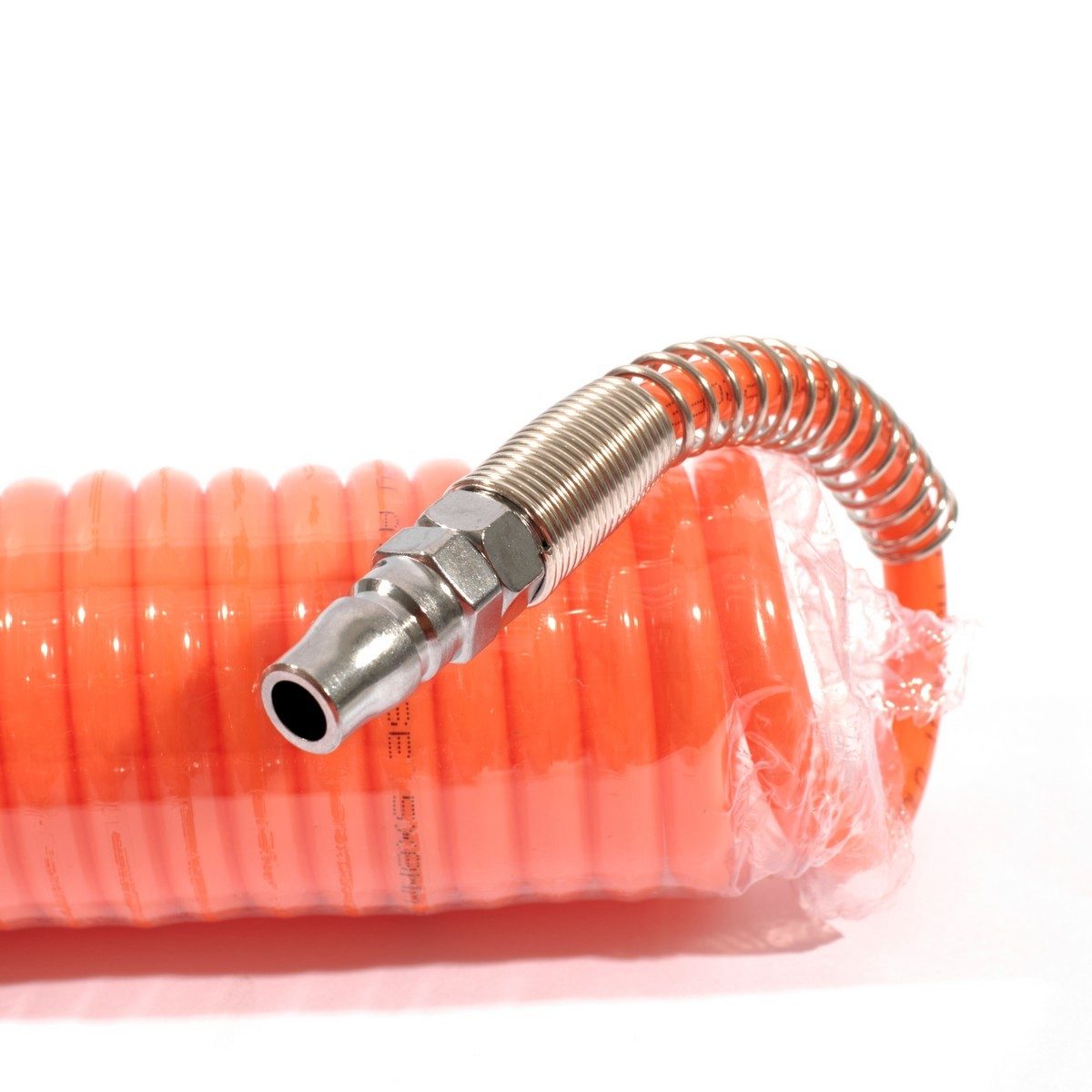 POLO สายลมสปริง สายลมแบบขด ชนิด PU พร้อมข้อต่อ ขนาด 5X8 ความยาวสาย 12 ม.ความดันสูงสุด 10 BAR (แรงดันระเบิด 24 บาร์) ทนอุณหภูมิตั้งแต่ -5 ถึง