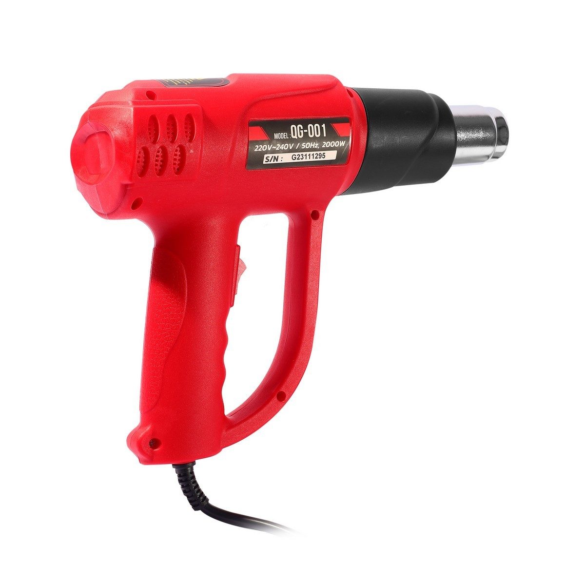 POLO เครื่องเป่าลมร้อนไฟฟ้า กำลังไฟ 2,000 วัตต์ อุณหภูมิสูงสุด 60-600°C รุ่น QG-001 การไหลของอากาศสูงสุด 500 ลิตร/นาที ปรับความร้อนได้ 2 ระด