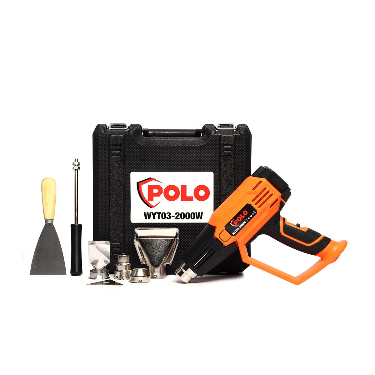 POLO WYT03  เครื่องเป่าลมร้อน ปืนเป่าลมร้อน เป่าลมร้อน HEAT GUN หน้าจอ LCD DIGITAL 2000W