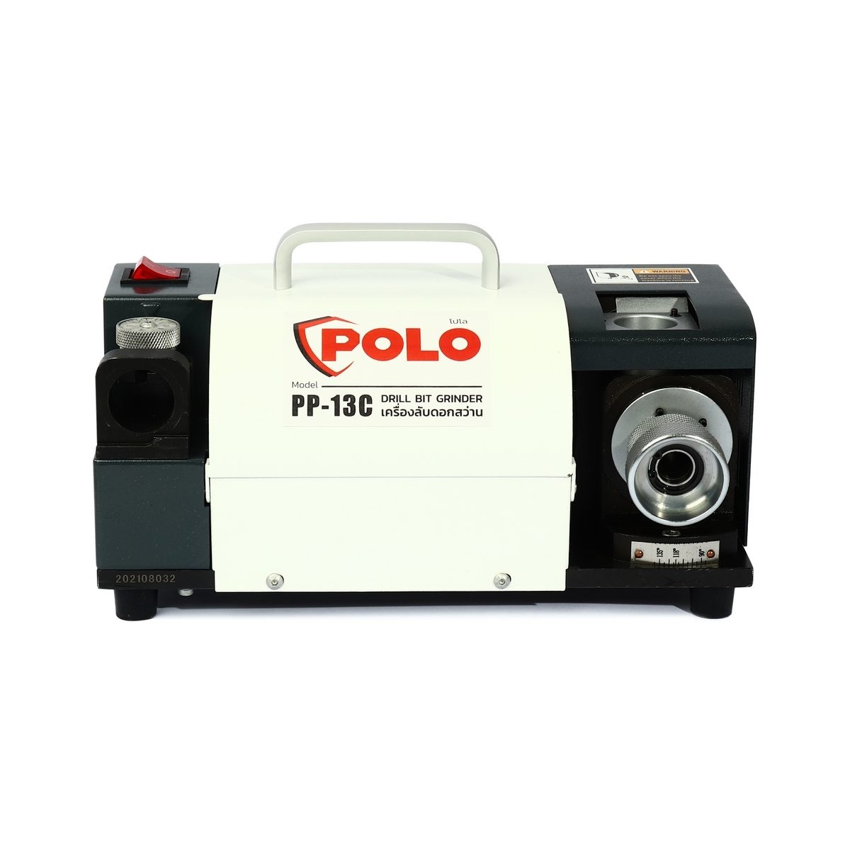 POLO เครื่องลับคมดอกสว่าน ลับคมดอกสว่านได้ตั้งแต่ขนาด Ø 3 มม. ~ Ø 13 มม. มอเตอร์ 120 วัตต์ รุ่น PP-13C ปรับปากสว่านได้ 4 ชนิด องศาตัดที่ 90°