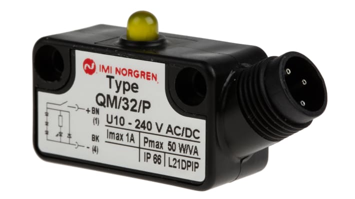 IMI Norgren Reed Reed Switch, IP66, 10 → 240V ac/dc, NO Operation, QM/32, with LED indicator