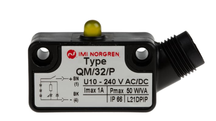 IMI Norgren Reed Reed Switch, IP66, 10 → 240V ac/dc, NO Operation, QM/32, with LED indicator