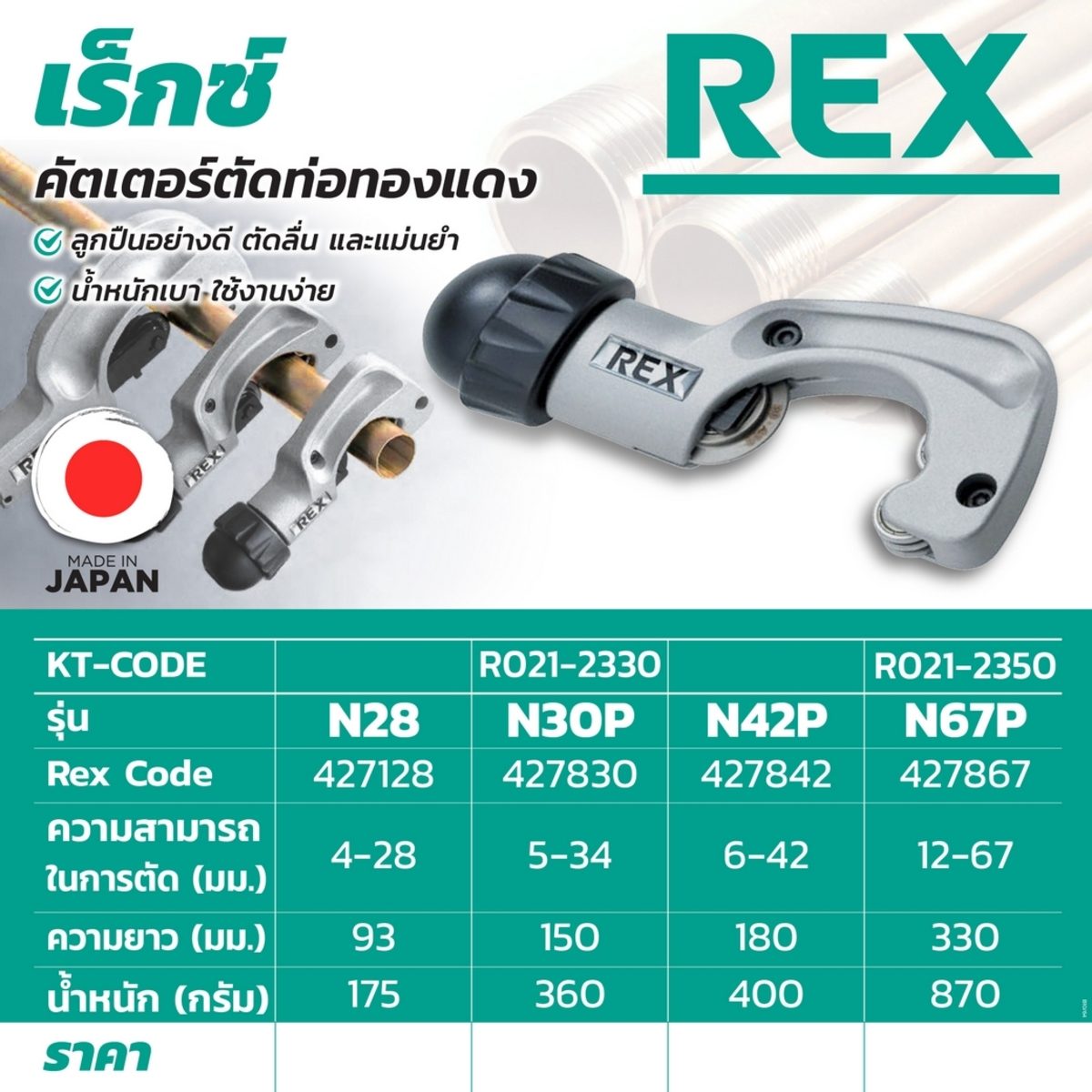 N67P คัตเตอร์ตัดท่อทองแดง