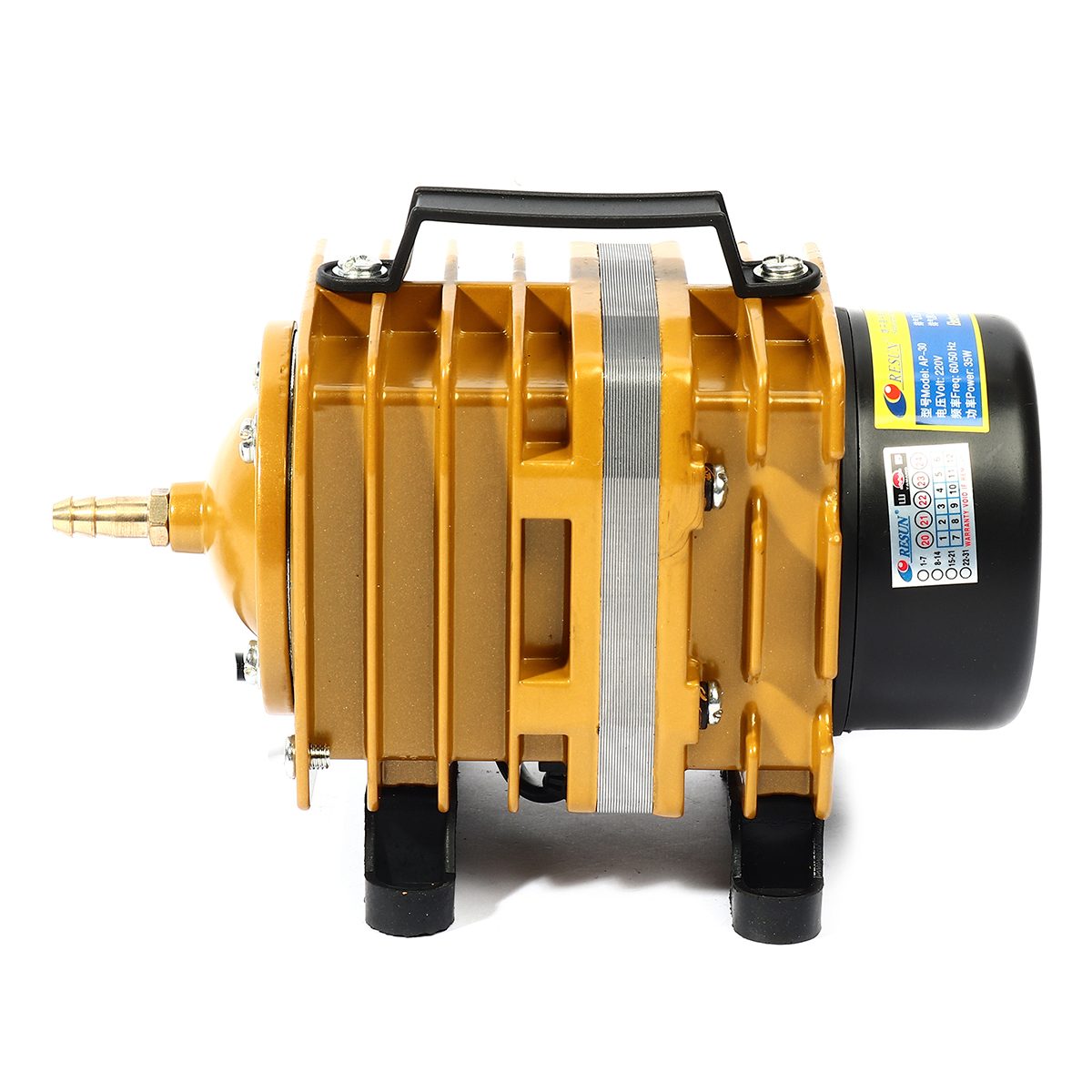 ปั้มลมลูกสูบ รีซัน (RESUN) รุ่น AP-30 กำลังไฟ 35 วัตต์ ให้ความแรงลมสม่ำเสมอ 60 ลิตร/นาที