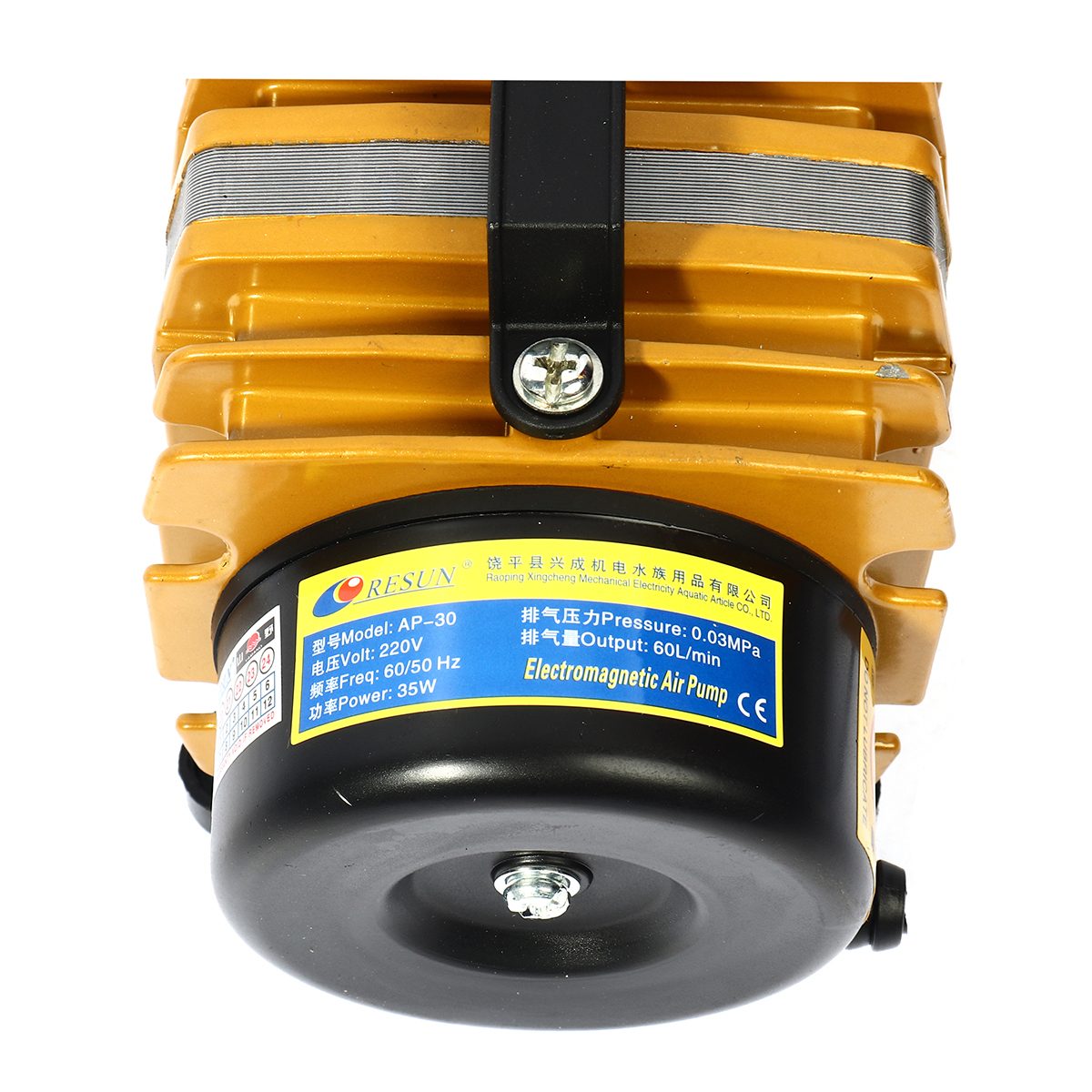 ปั้มลมลูกสูบ รีซัน (RESUN) รุ่น AP-30 กำลังไฟ 35 วัตต์ ให้ความแรงลมสม่ำเสมอ 60 ลิตร/นาที