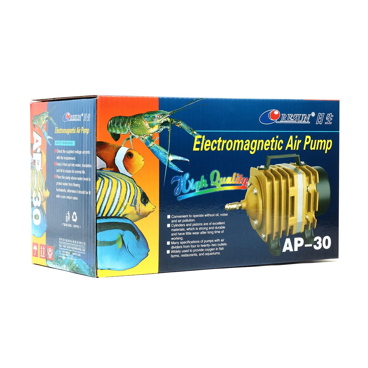 ปั้มลมลูกสูบ รีซัน (RESUN) รุ่น AP-30 กำลังไฟ 35 วัตต์ ให้ความแรงลมสม่ำเสมอ 60 ลิตร/นาที