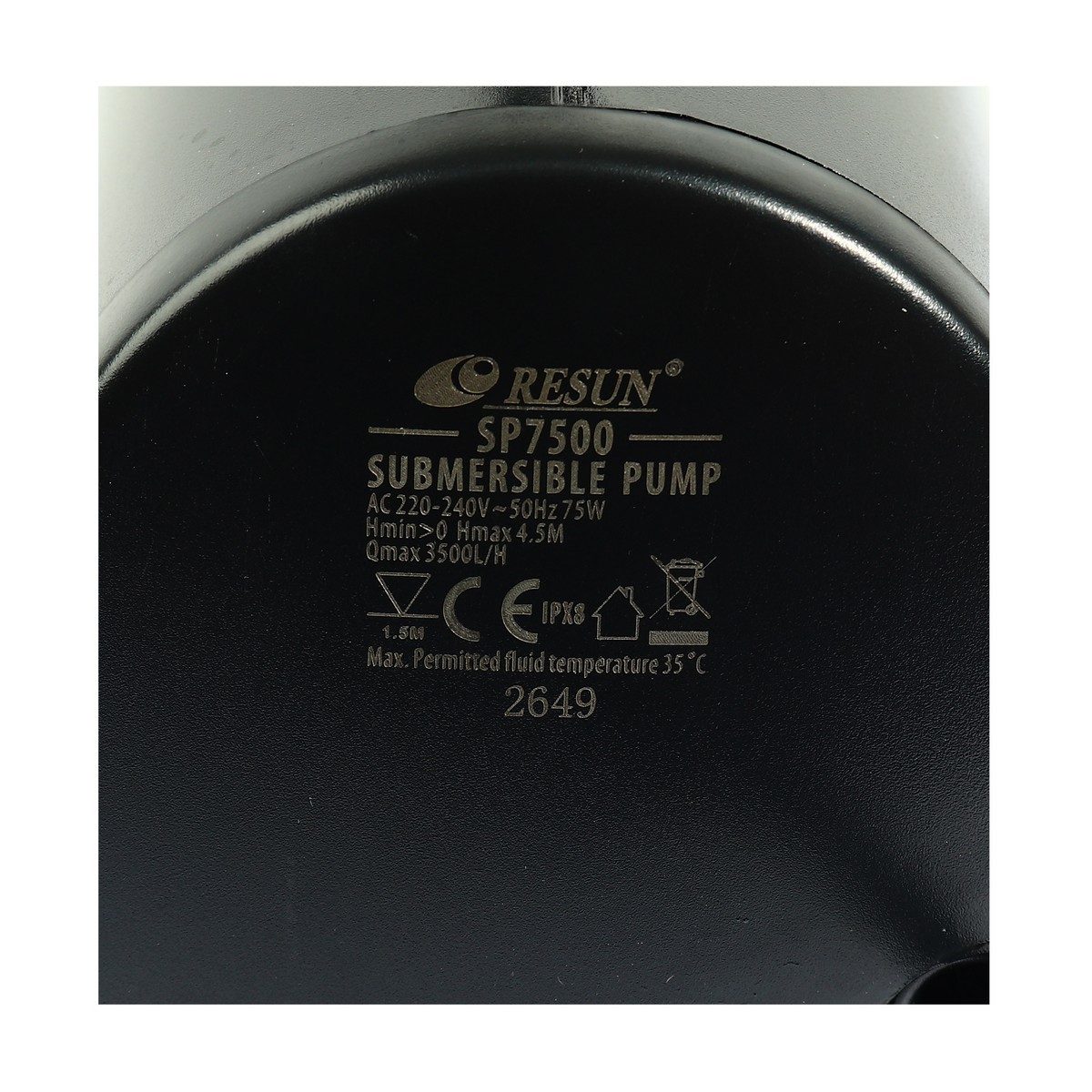 RESUN (รีซัน) ปั๊มน้ำตู้ปลา ปั๊มน้ำพุ รุ่น SP-7500 กำลังไฟ 75 วัตต์ กำลังปั๊ม 3500 ลิตร/ชั่วโมง ปั๊มน้ำขึ้นสูง 4.5 เมตร