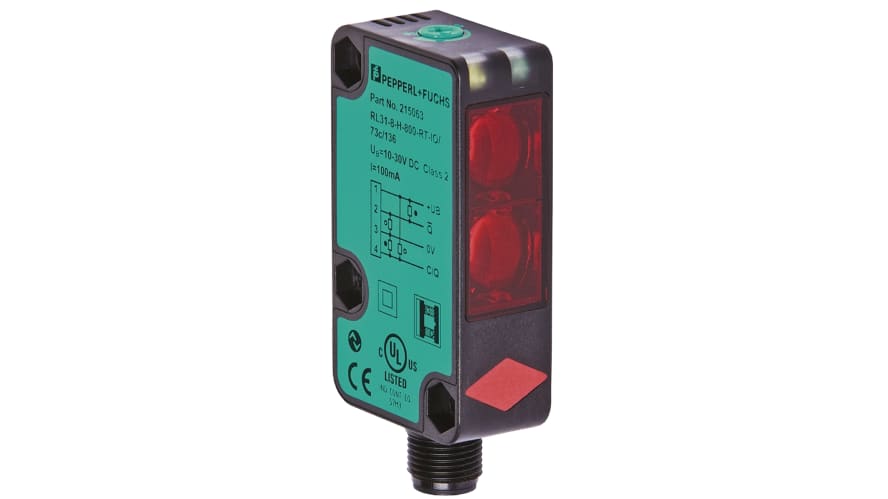 RL31-8-H-800-RT-IO/59/73c/136, Pepperl + Fuchs Diffuse Photoelectric Sensor, Block Sensor, 800 mm Detection Range IO-LINK