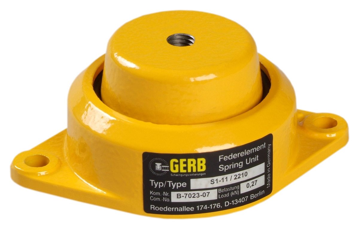 ชุดสปริงลดแรงสั่นสะเทือน GERB (Type S1) สำหรับเครื่องจักร รับน้ำหนัก 200-460 N รุ่น s1-12