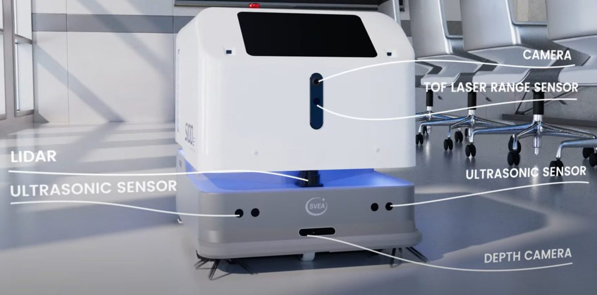 SVEABOT S100 (3D) หุ่นยนต์ทำความสะอาดอัตโนมัติสำหรับพื้นที่ขนาดใหญ่