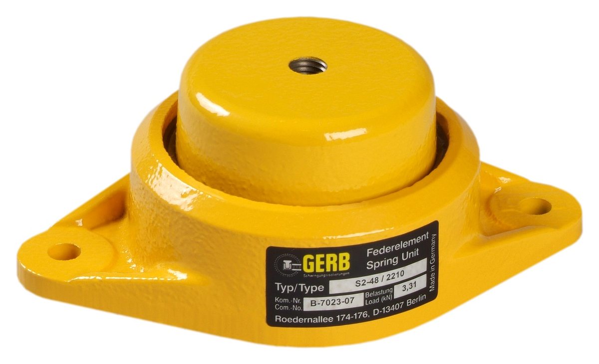ชุดสปริงลดแรงสั่นสะเทือน GERB (Type S2) สำหรับเครื่องจักร รับน้ำหนัก 980-1980 N รุ่น s2-45
