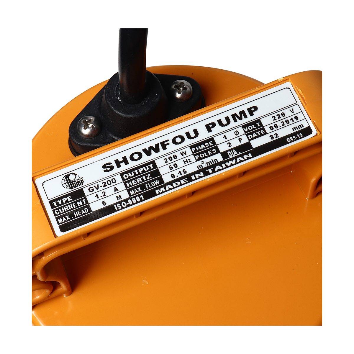 SHOWFOU ปั๊มจุ่มอัตโนมัติ รุ่น GV-200 กำลังมอเตอร์ 200 วัตต์ ส่งสูงสุด 5 ม. ปริมาณน้ำสูงสุด 150 ลิตร/นาที ท่อส่ง 1-1/4 นิ้ว ไฟ 220 โวลต์ (โช