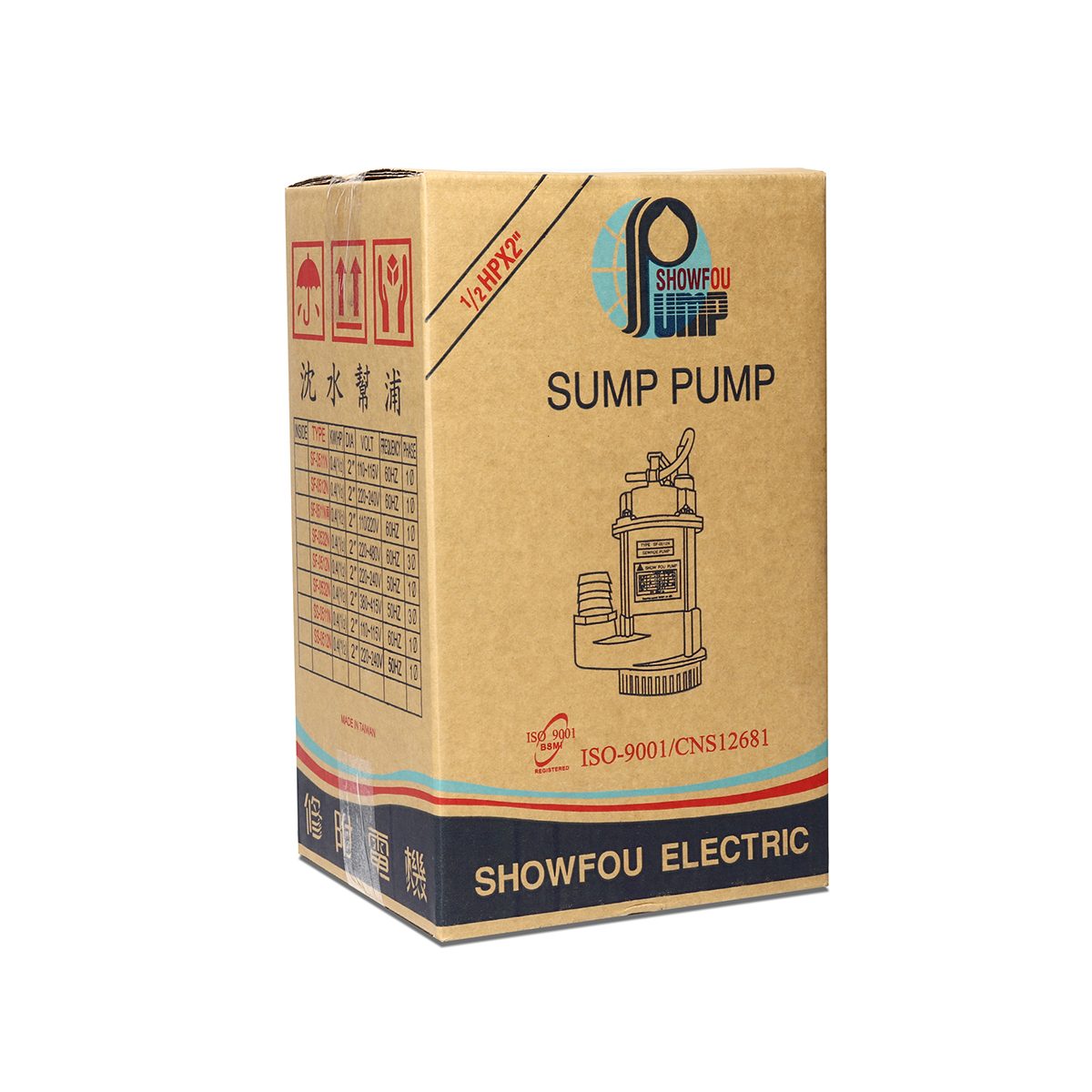 SHOWFOU ปั๊มแช่ใบพัดเปิด รุ่น SS-132D กำลังมอเตอร์ 1 แรงม้า ส่งสูงสุด 12.4 ม. ปริมาณน้ำสูงสุด 500 ลิตร/นาที ท่อส่ง 2 นิ้ว ไฟ 380 โวลต์ (โชว์