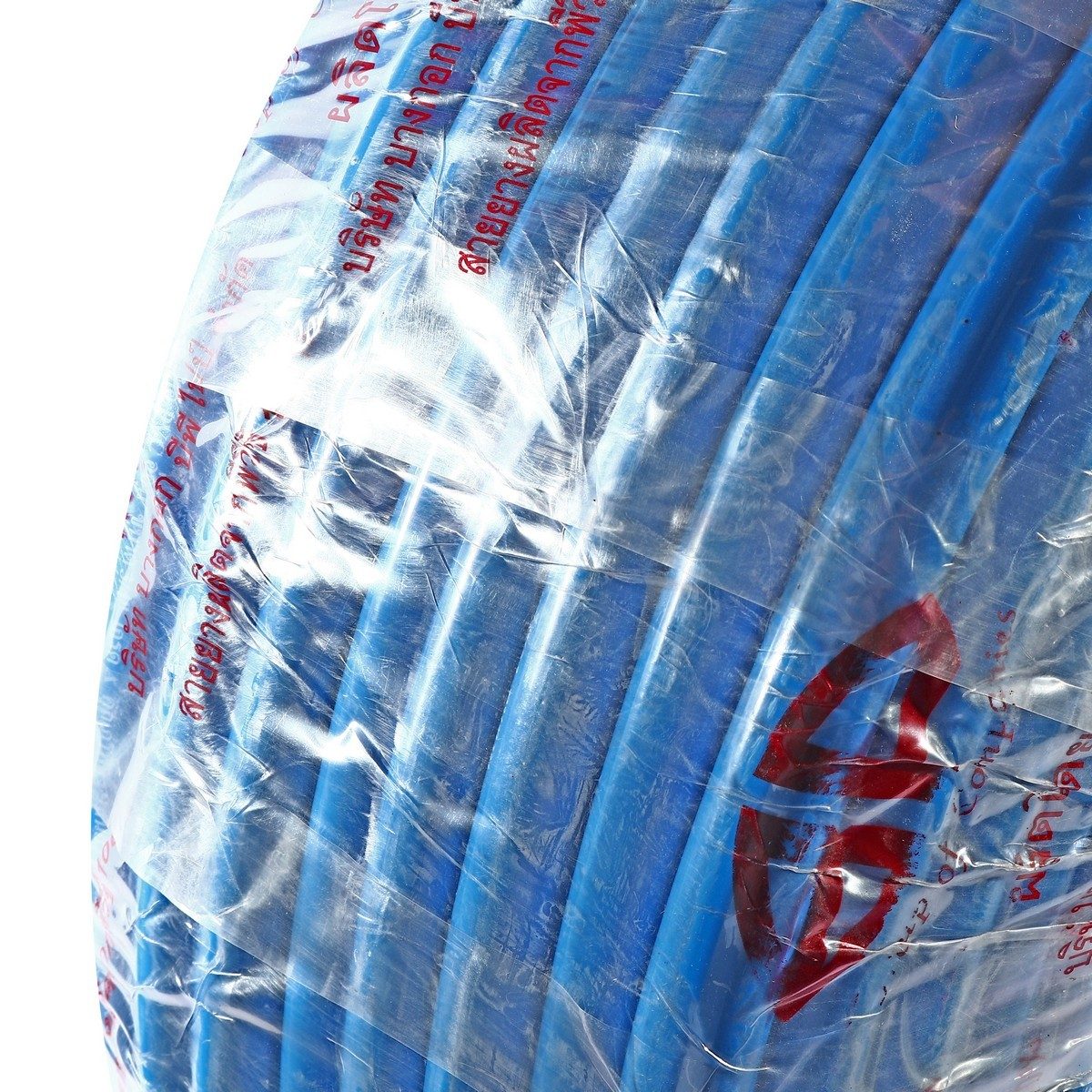 SUPERHOSE สายยางเรียบ สีฟ้า แบบยางเด้ง ขนาด 1 นิ้ว X 50 ม. สายกลม น้ำหนักเบา กลิ่นไม่ฉุน (ซูปเปอร์โฮส)