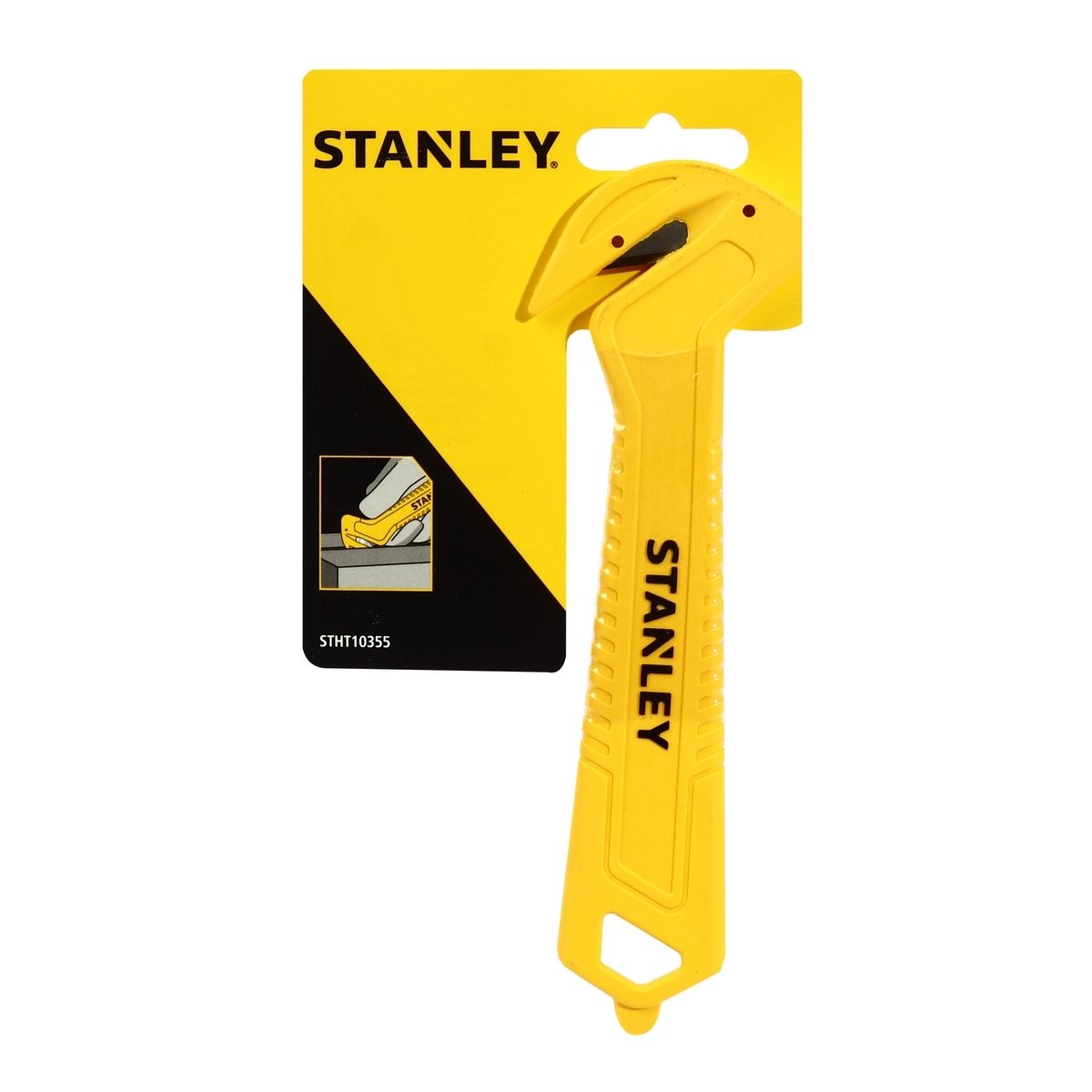 STANLEY มีดกรีดลัง มีดตัดกล่อง มีดอเนกประสงค์ รุ่น 10-355 ใบมีดเดี่ยว สำหรับกรีดลังและตัดเทปกาวหรือฟิลม์ที่ติดทับกล่อง ปลอดภัย ไม่สามารถเปลี