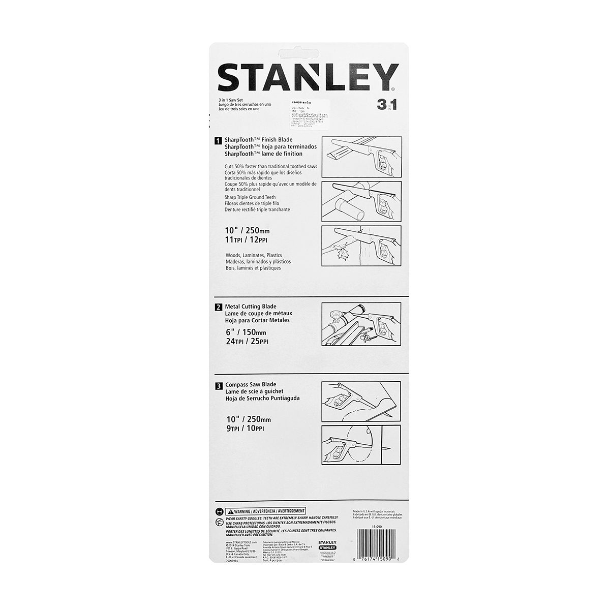 15-090 ชุดเลื่อย SHARPTOOTH ยาว 10,10,6"