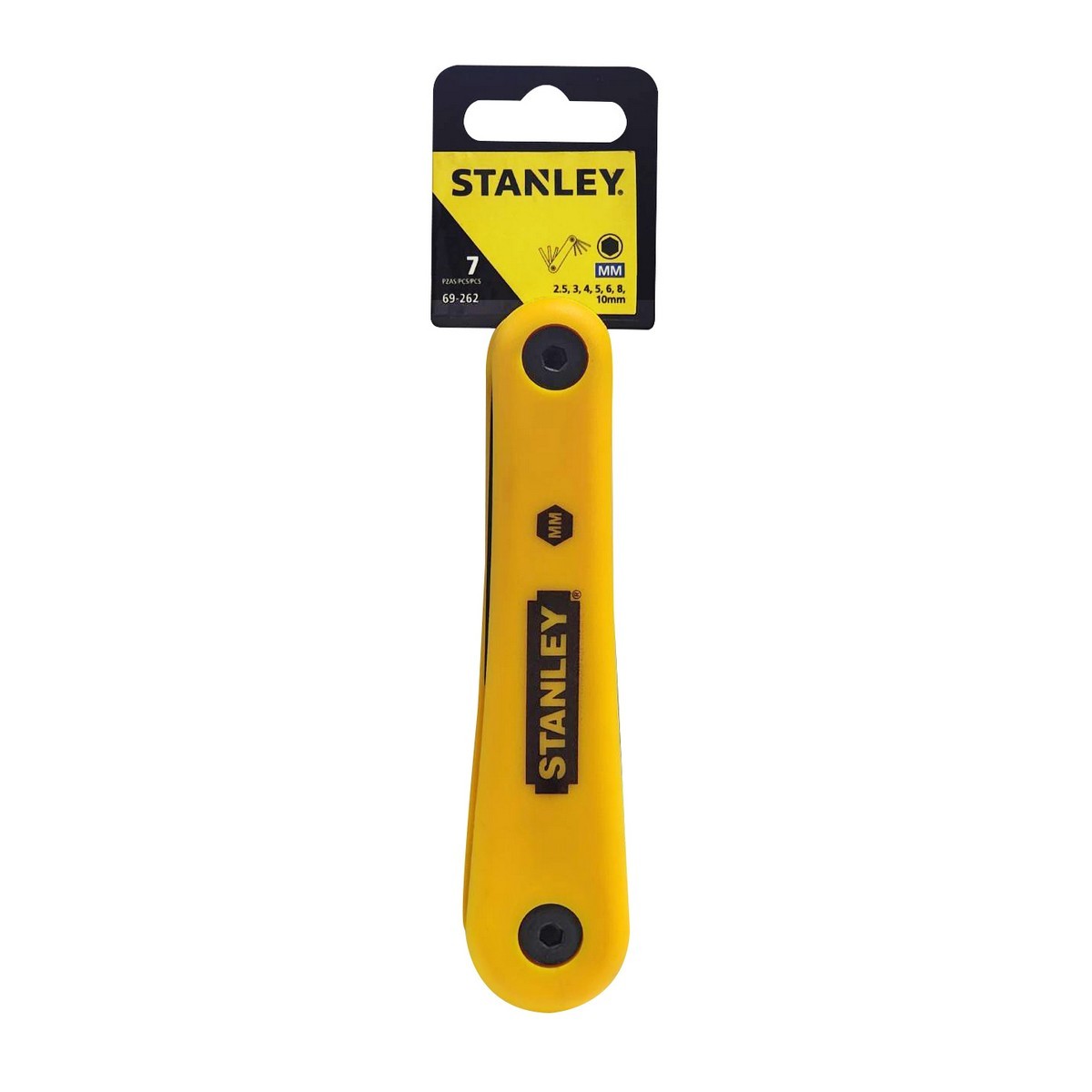 ชุดประแจแอลหัว 6 เหลี่ยม ก้านดำ แบบพับได้ สแตนเล่ย์ (STANLEY) รุ่น 69-262 1 ชุด 7 ชิ้น ประกอบไปด้วยขนาด 2.5, 3, 4, 5, 6, 8, 10 มม.