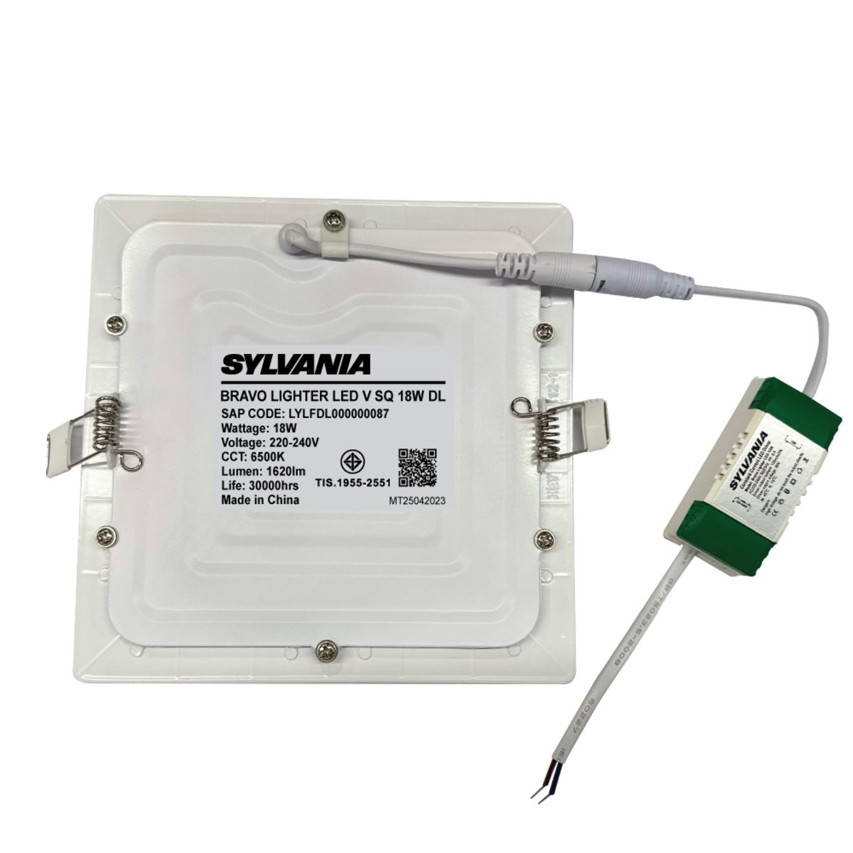 SYLVANIA ดาวน์ไลท์ LED ฝังฝ้าหน้าเหลี่ยม กำลังไฟ 12 วัตต์ ค่าความสว่าง 1,620 ลูเมน แสงเดย์ไลท์ อายุการใช้งานยาวนานมากกว่า 30,000 ชั่วโมง (ซี