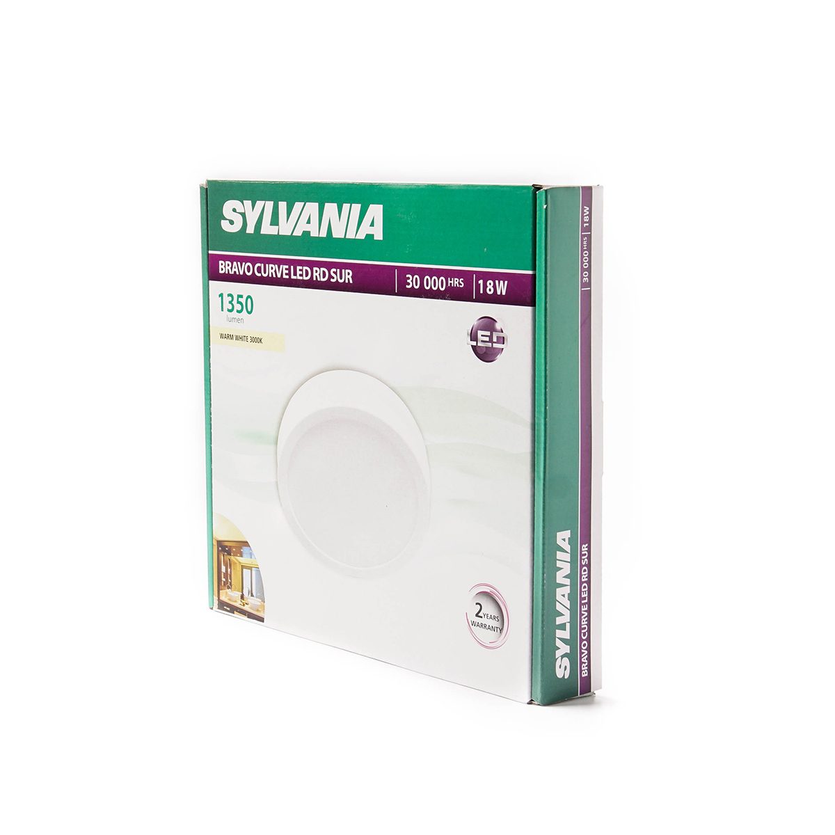 SYLVANIA โคมไฟดาวน์ไลท์ LED  แบบติดลอยหน้ากลม กำลังไฟ 18W แสง Warm wihte รุ่น BRAVO CURVE LED RD SUR เหมาะสำหรับตกแต่งที่พัก สำนักงาน ร้านค้
