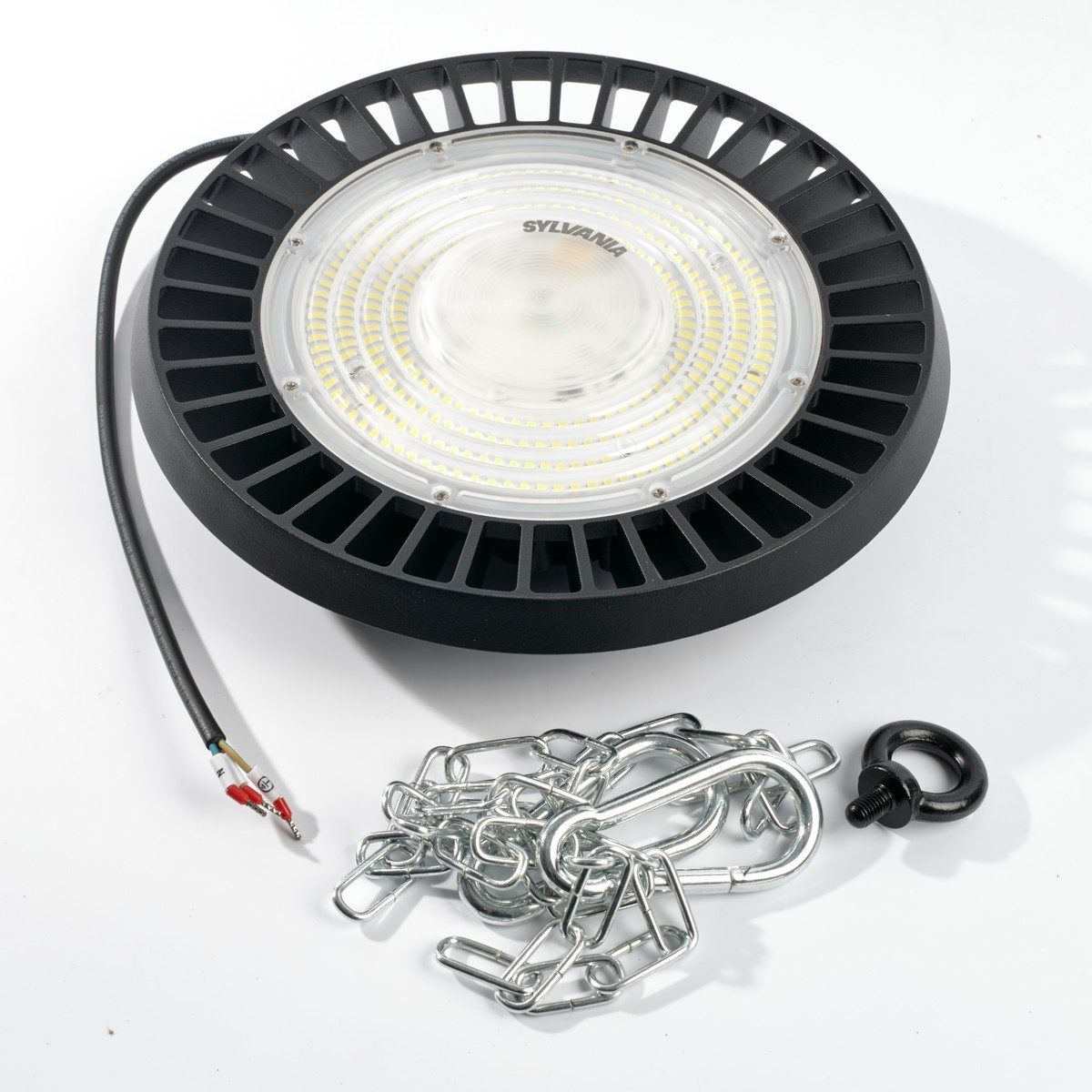 SYLVANIA โคมไฟไฮเบย์ LED กำลังไฟ 200 วัตต์ สีเดย์ไลท์ พร้อมโซ่ยาว 1 เมตร รุ่น DACO DISC ECO ความสว่าง 28,000 ลูเมน อายุการใช้งาน 30,000 ชม. 