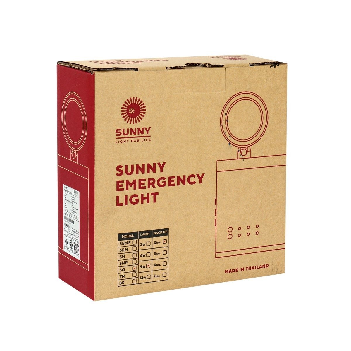 SUNNY โคมไฟฉุกเฉินพร้อมรีโมท แสงขาว กำลังไฟ 9 วัตต์ รุ่น SG209CD2 สว่าง 726 ลูเมน อายุการใช้งาน 50,000 ชั่วโมง สำรองไฟนาน 2 ชั่วโมง (ซันนี่)