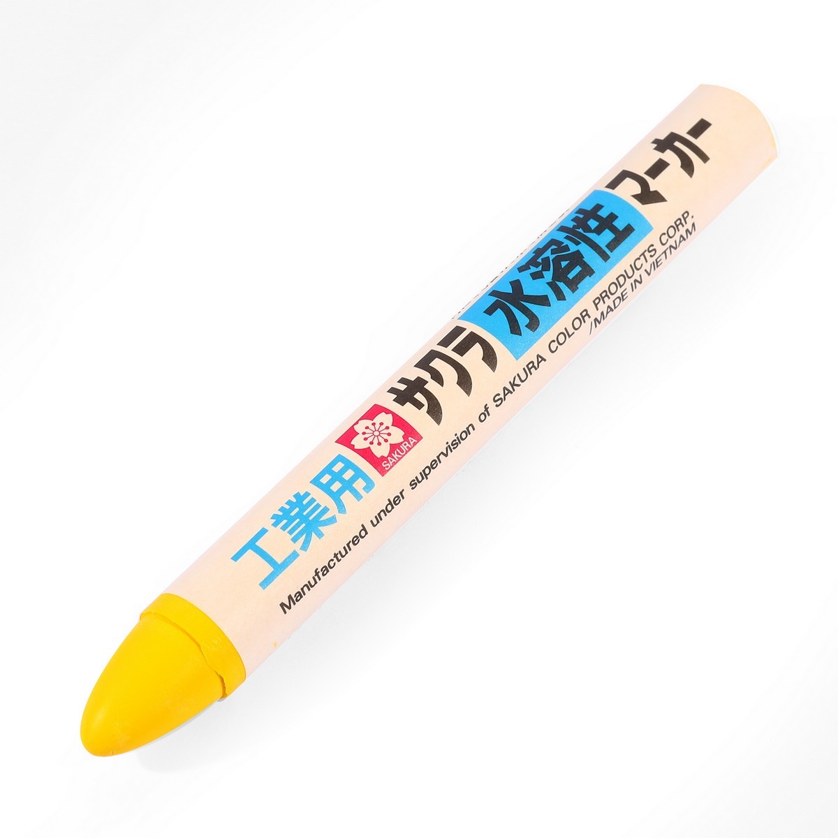 SAKURA ปากกามาร์คเกอร์ สีเหลือง รุ่น WSC-3 สีไม่ซีดจาง เช็คทำความสะอาดได้ สำหรับงานเขียนยาง, กระจก, เหล็ก, ไม้ ฯลฯ (ซากุระ)