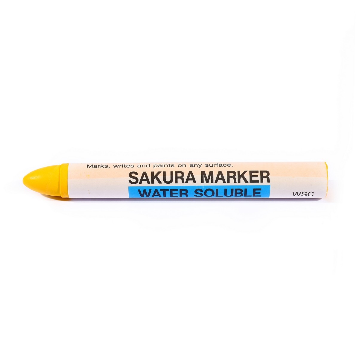 SAKURA ปากกามาร์คเกอร์ สีเหลือง รุ่น WSC-3 สีไม่ซีดจาง เช็คทำความสะอาดได้ สำหรับงานเขียนยาง, กระจก, เหล็ก, ไม้ ฯลฯ (ซากุระ)
