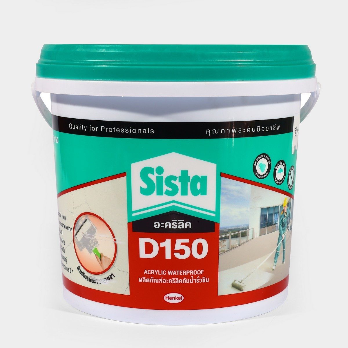 SISTA อะคริลิคกันน้ำรั่วซึม ยาแนว สีขาว ขนาด 4 กก. รุ่น D150 อะคริลิคโพลิเมอร์สูตรน้ำ ยึดติดวัสดุได้ดีกับวัสดุประเภท ซ่อมแซมรอยแตกร้าว ทนต่อ
