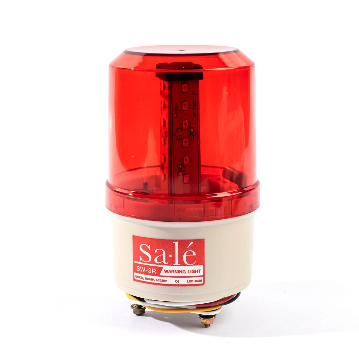 SA LE ไฟหมุนสีแดง LED 4in1 ขนาด 3 นิ้ว รุ่น SW-3R ปรับแสงได้ 4 รูปแบบ กระพริบช้า, เร็ว, ไฟนิ่ง และไฟหมุนรอบตัว รองรับระบบไฟได้หลายแบบในตัวเด