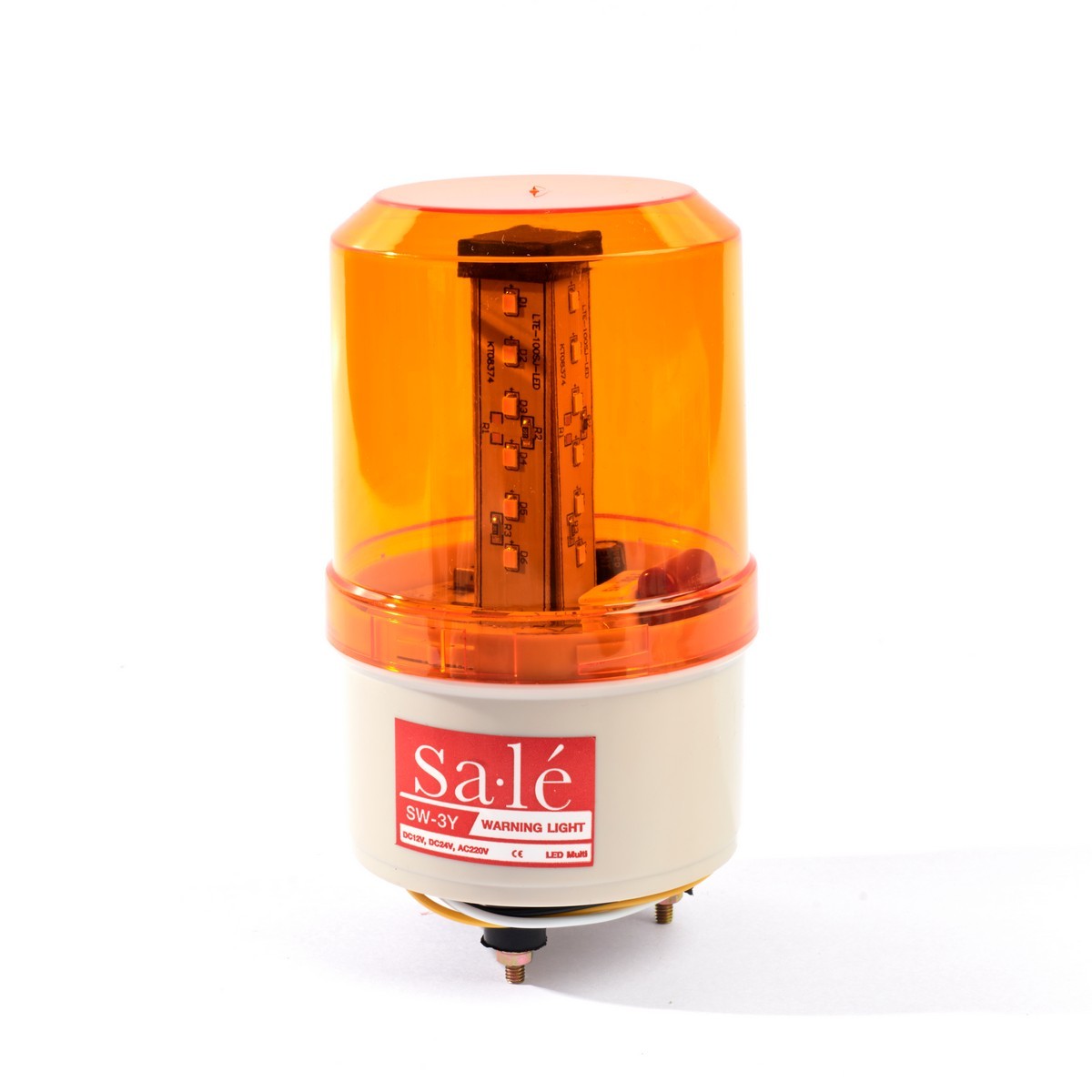 SA LE ไฟหมุนสีเหลือง LED 4in1 ขนาด 3 นิ้ว รุ่น SW-3Y ปรับแสงได้ 4 รูปแบบ กระพริบช้า, เร็ว, ไฟนิ่ง และไฟหมุนรอบตัว รองรับระบบไฟได้หลายแบบในตั