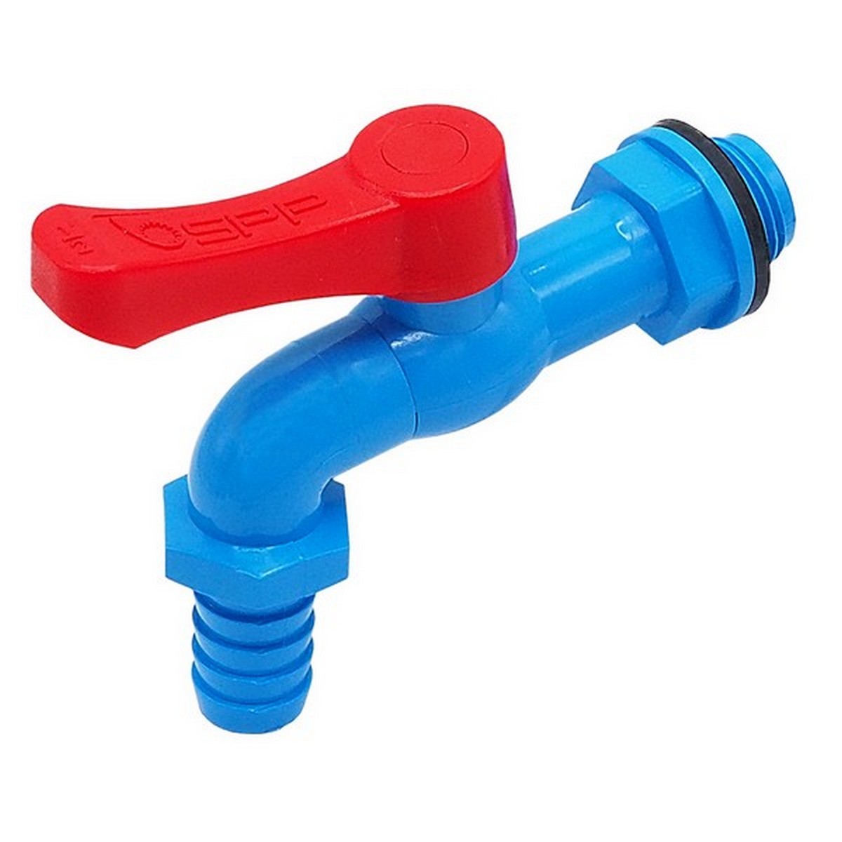 SPP ก๊อกบอลสนาม PVC 1/2 นิ้ว (4 หุน) รุ่น TB-15 แบบลิ้นยาง แบบโยกซ้ายขวาได้ ระบบลูกบอล เปิดปิดง่าย ทนทาน ใช้งานได้ทั้งประปาและการเกษตร (เอสพ