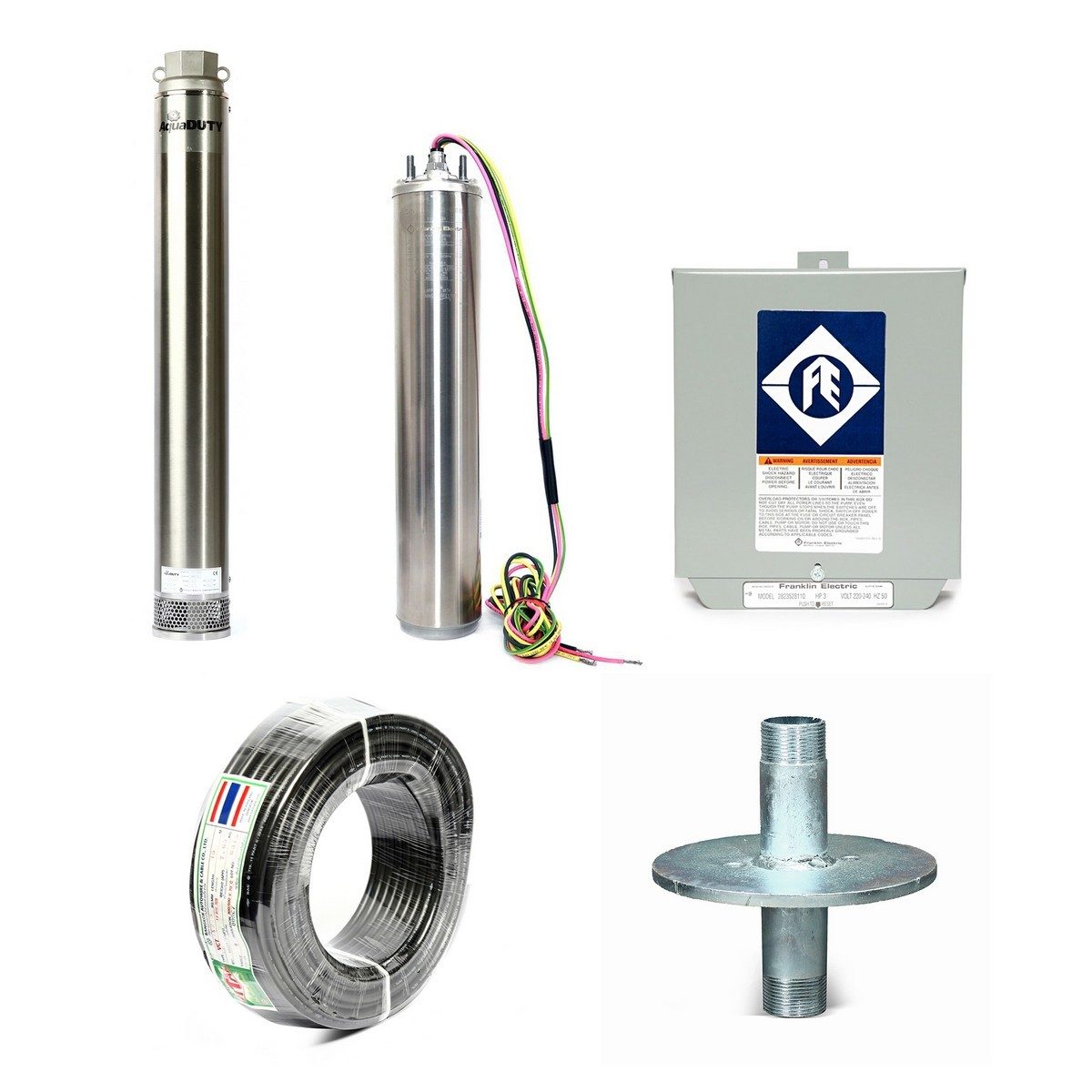 ชุดปั๊ม 6AD 3 แรง 20 ใบพัดท่อ 2" 220V.