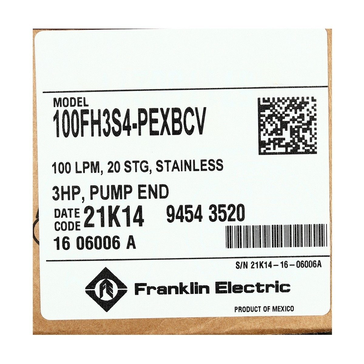 ชุด 3แรง20ใบ2" 220V. ไม่รวมสายไฟฝาบ่อ