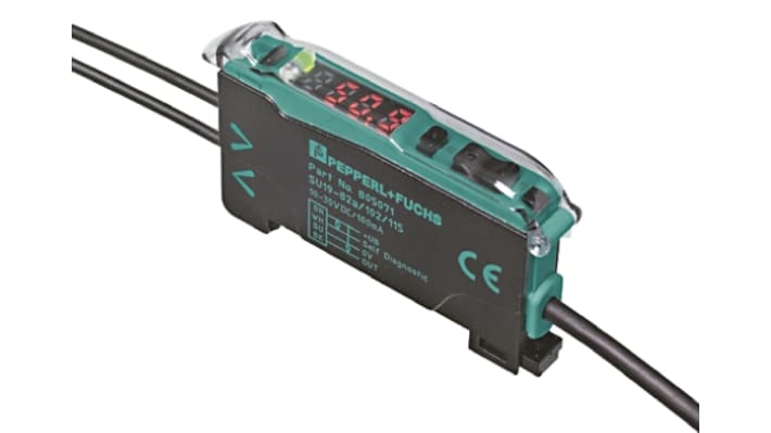 SU19/110/115/123, Pepperl + Fuchs Glass, Plastic Fibre Optic Sensor 450 mm, NPN, PNP Output, IP50, 10 → 30 V dc